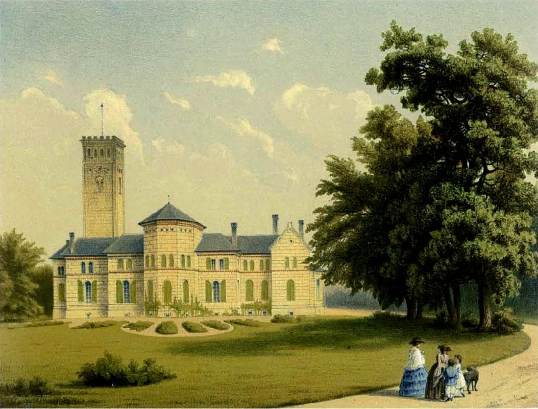 Photo showing: Schloss Ramstedt, Lithografie aus dem 19. Jahrhundert