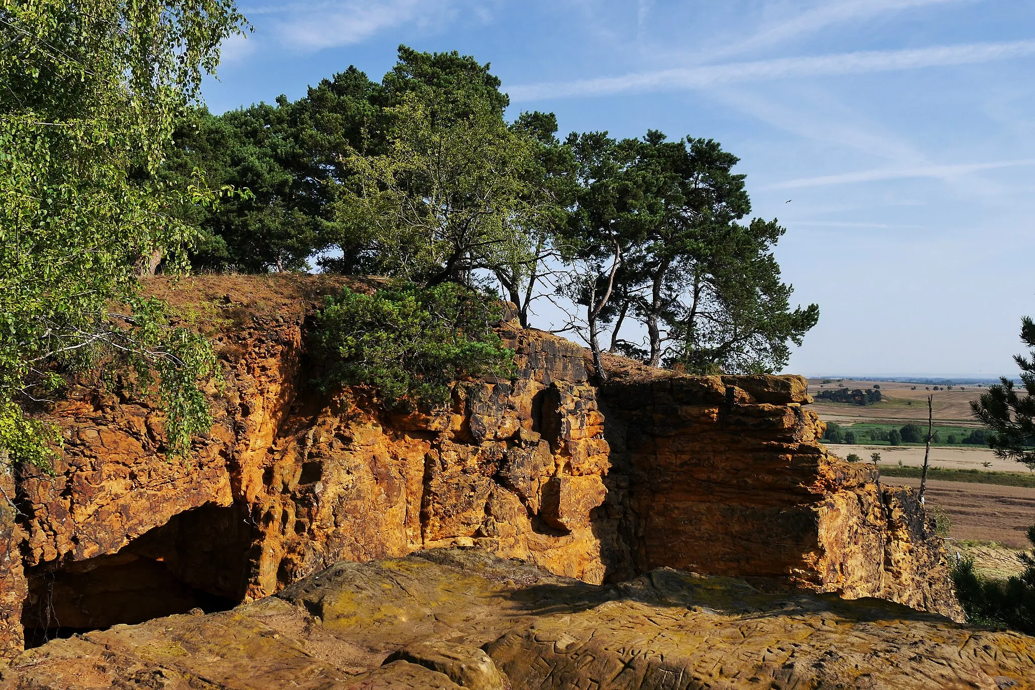 Photo showing: Ansicht des Lehof-Felsens, einem Sandsteinfelsen nördlich von Quedlinburg, Sachsen-Anhalt