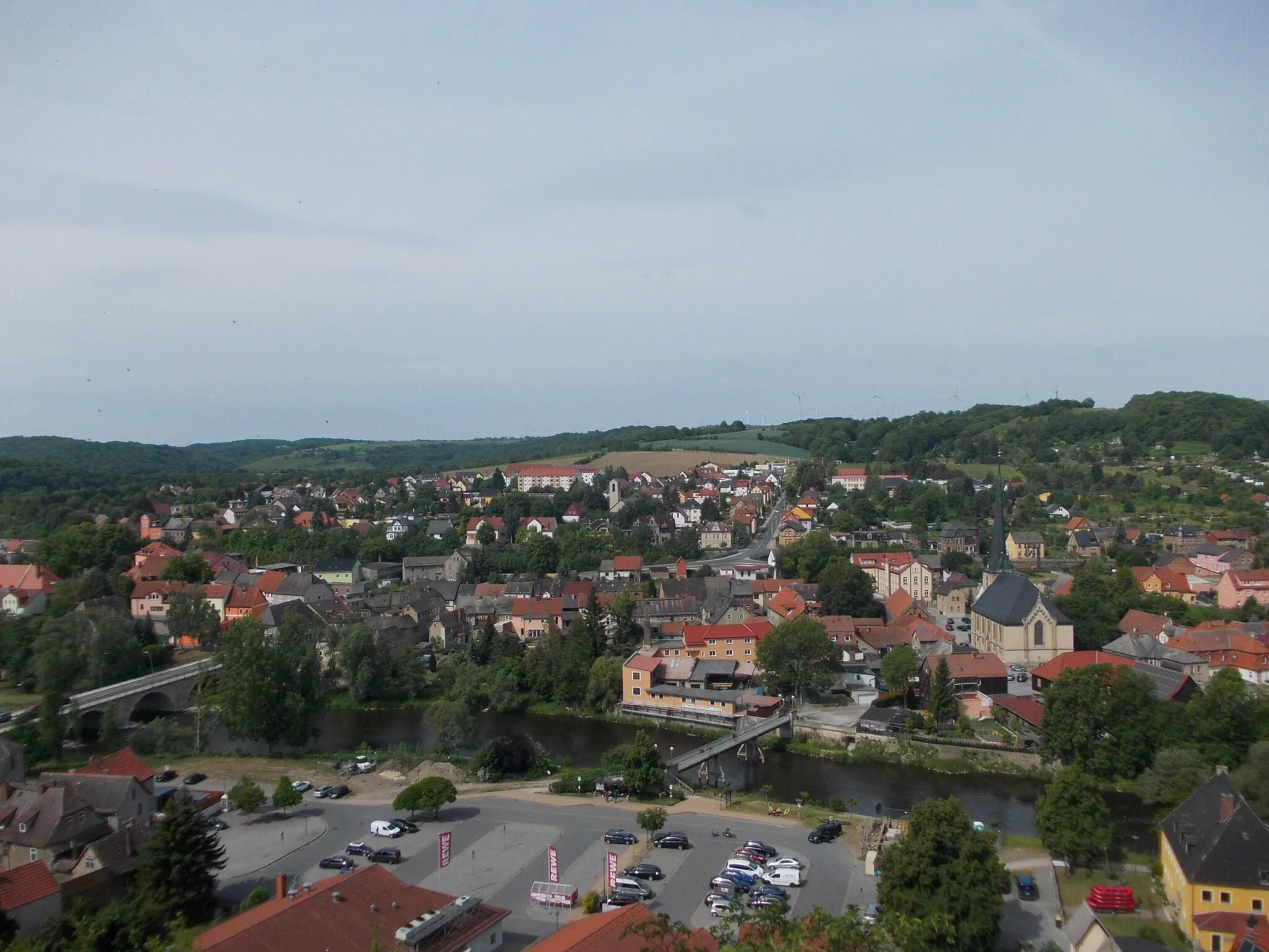 Photo showing: View from Wachtberg hill in Camburg (Dornburg-Camburg, Saale-Holzland-Kreis, Thuringia)