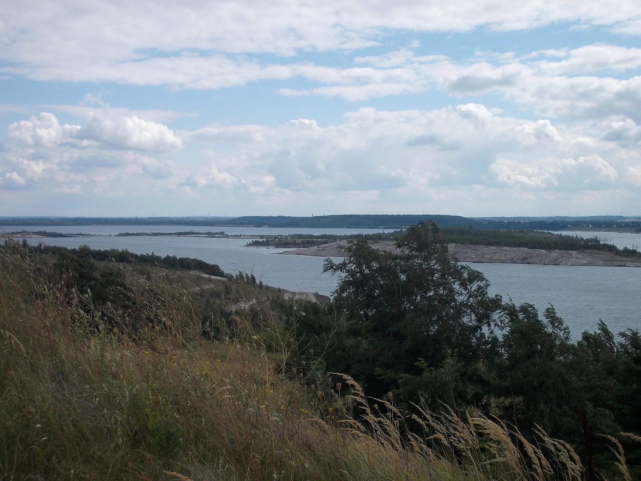 Photo showing: View of Geiseltal Lake (district: Saalekreis, Saxony-Anhalt) from the northern shore