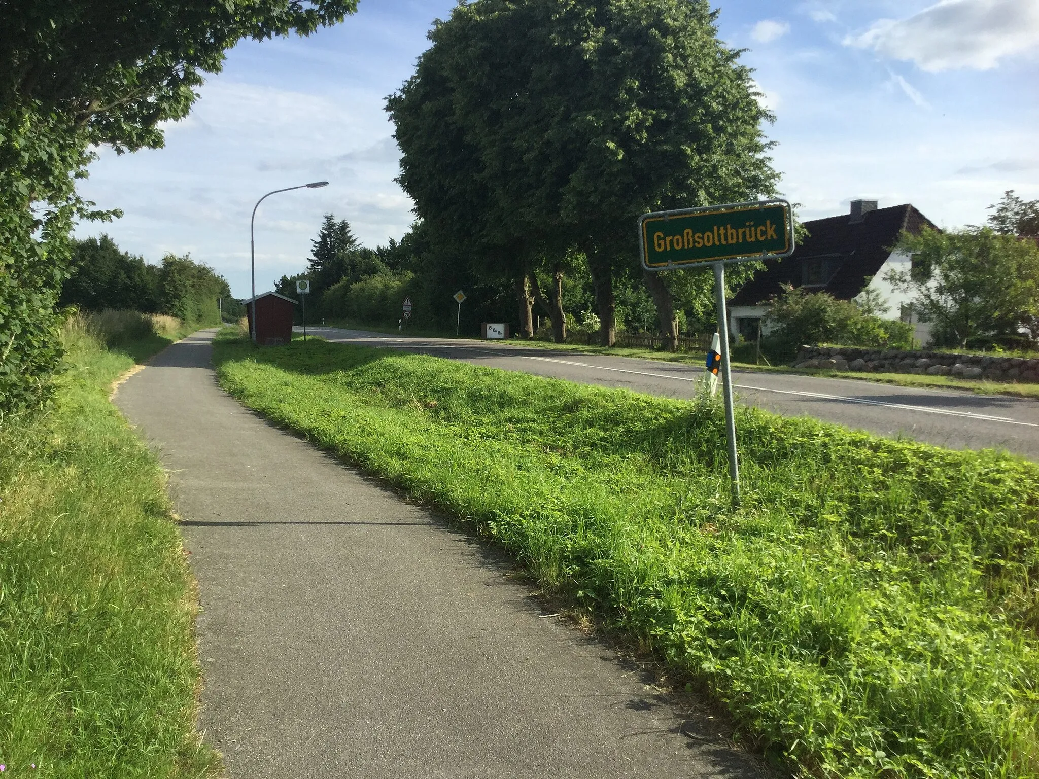 Photo showing: Grünes Schild "Großsoltbrück"