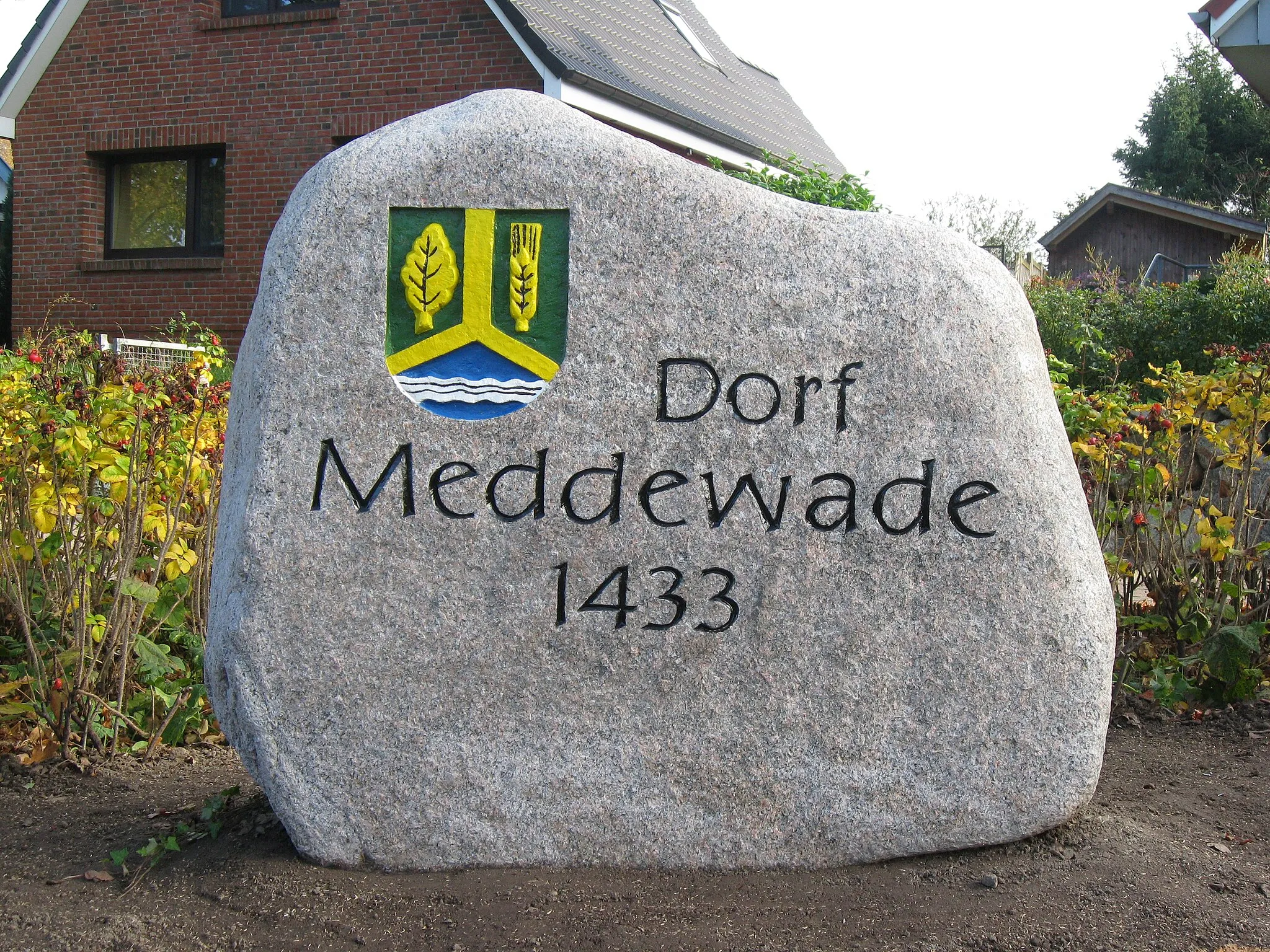 Photo showing: Memorial stone in the german village of Meddewade.