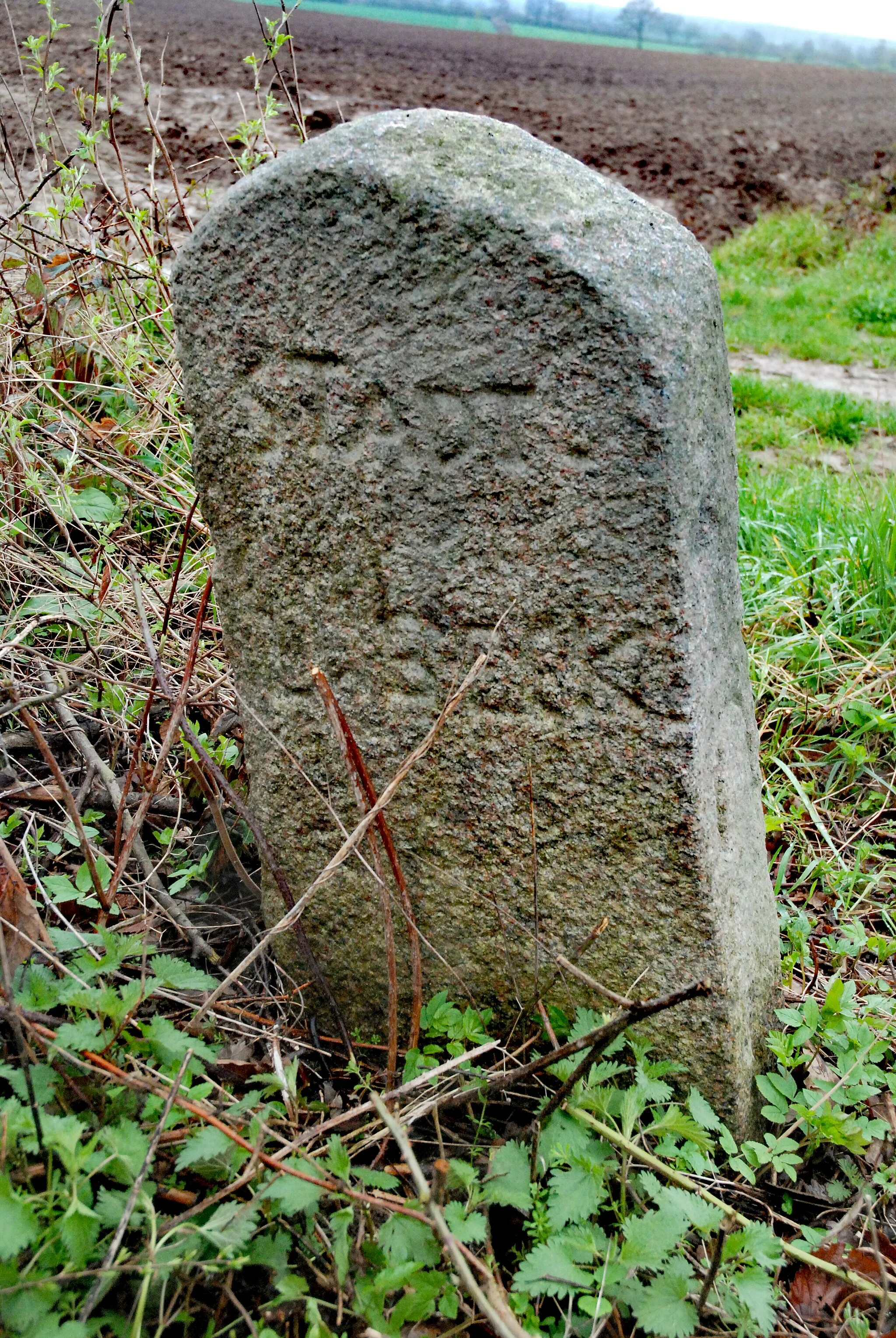 Photo showing: Lübecker Wappenstein an der Verbindungsstraße Düchelsdorf - Sierksrade, Ostseite, Nordansicht