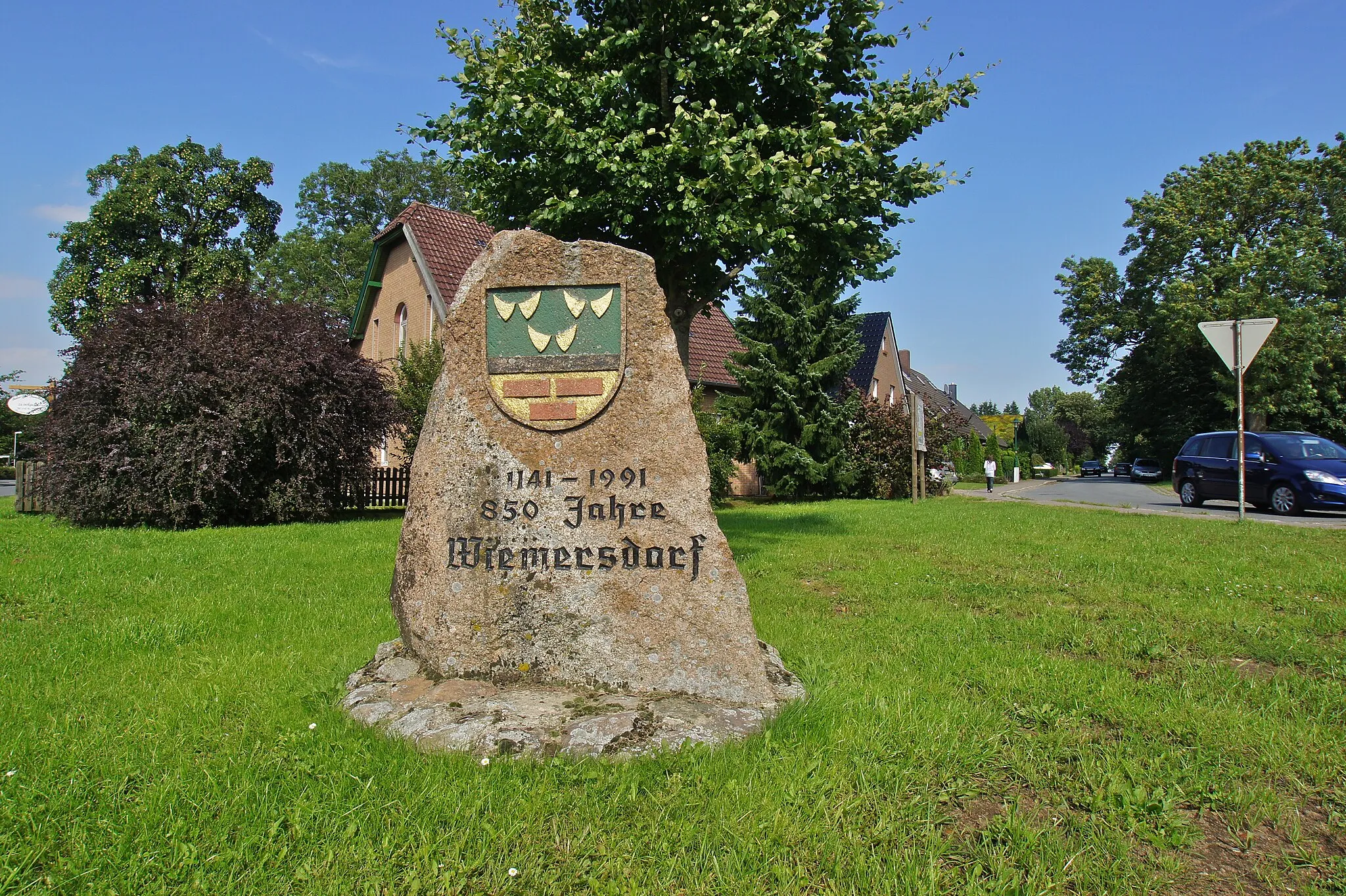Photo showing: Wiemersdorf, Germany: Memorial 1141-1991 850 years
