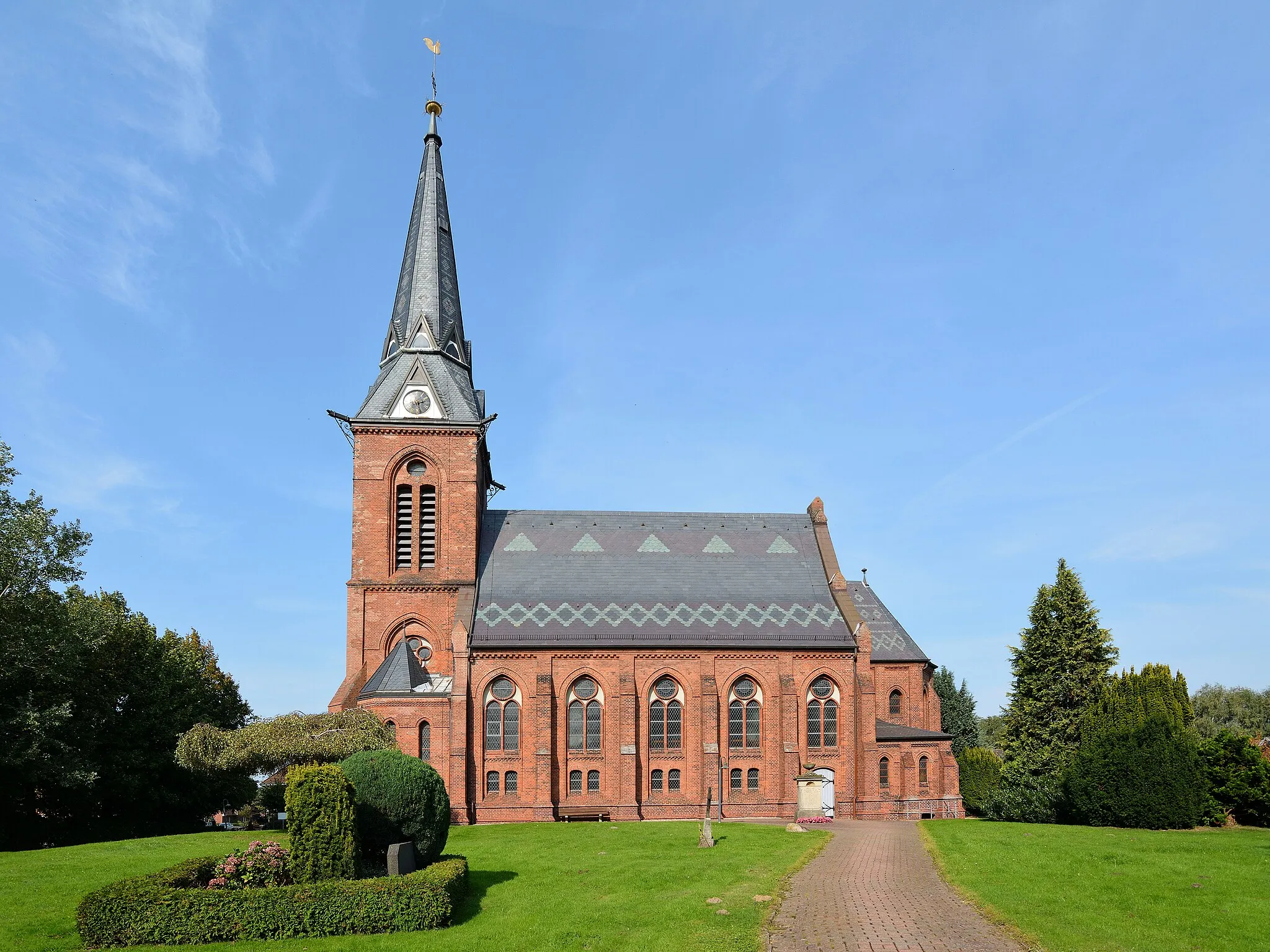 Photo showing: St. Katharinenkirche für die Gemeinden Neuenbrook und Reethwisch. Kirche erbaut 1890 - 1891.