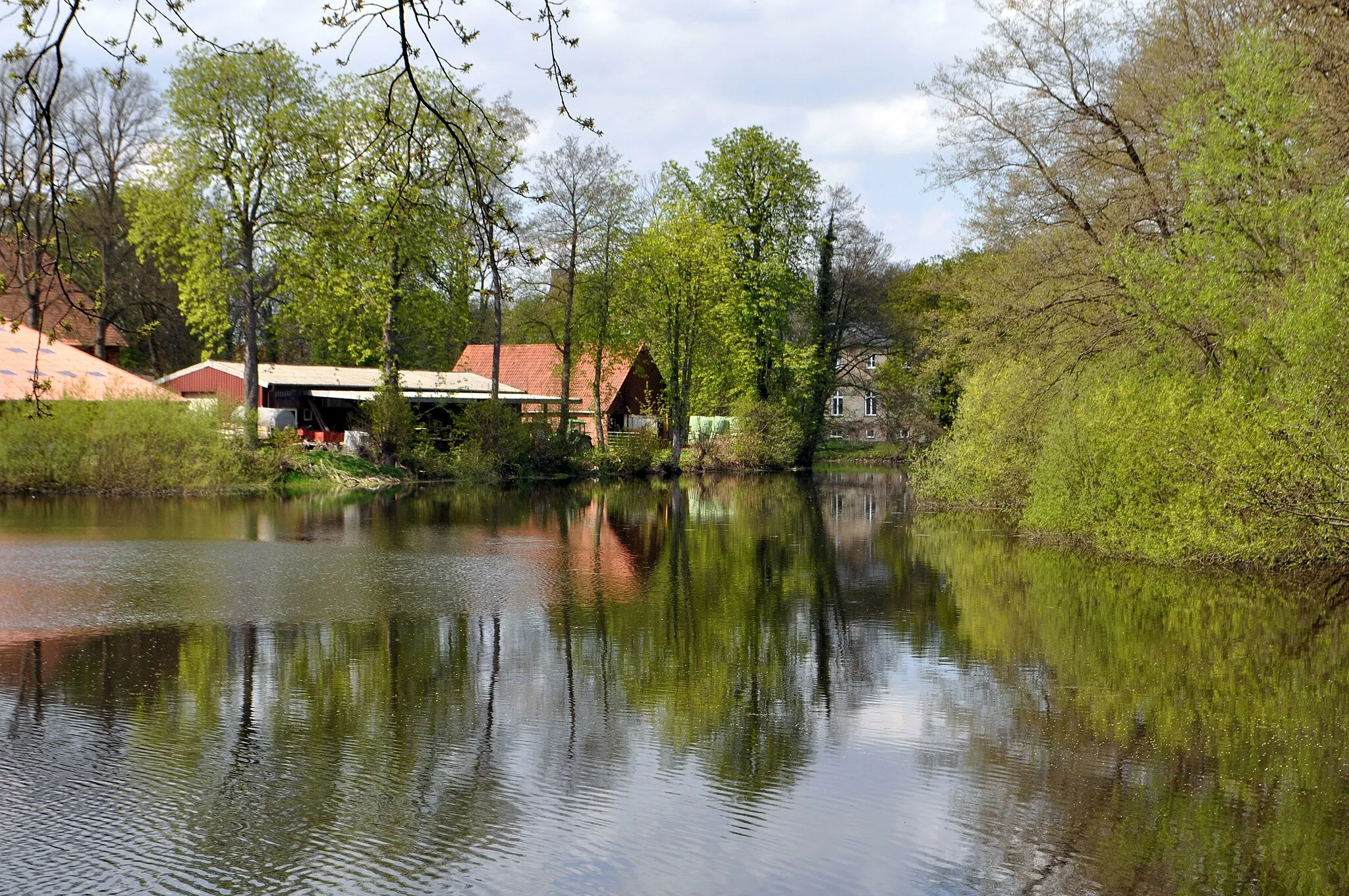 Photo showing: Wasserflächen am Herrenhaus von Gut Jersbek.