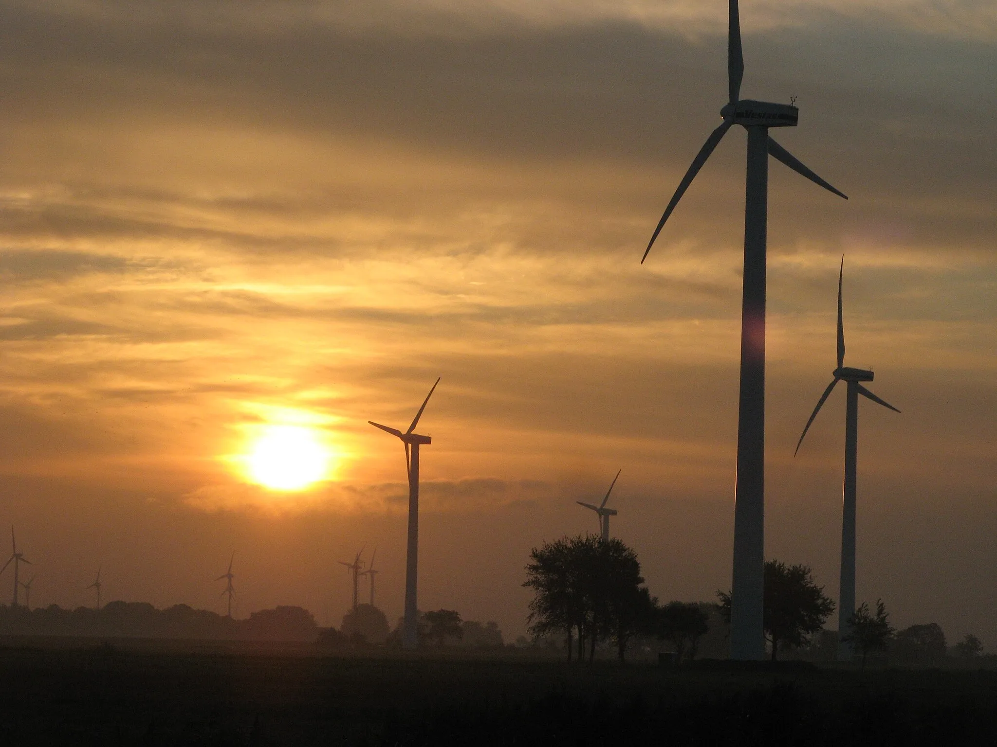 Photo showing: Wind turbines in Reinsbüttel, Holstein, Germany