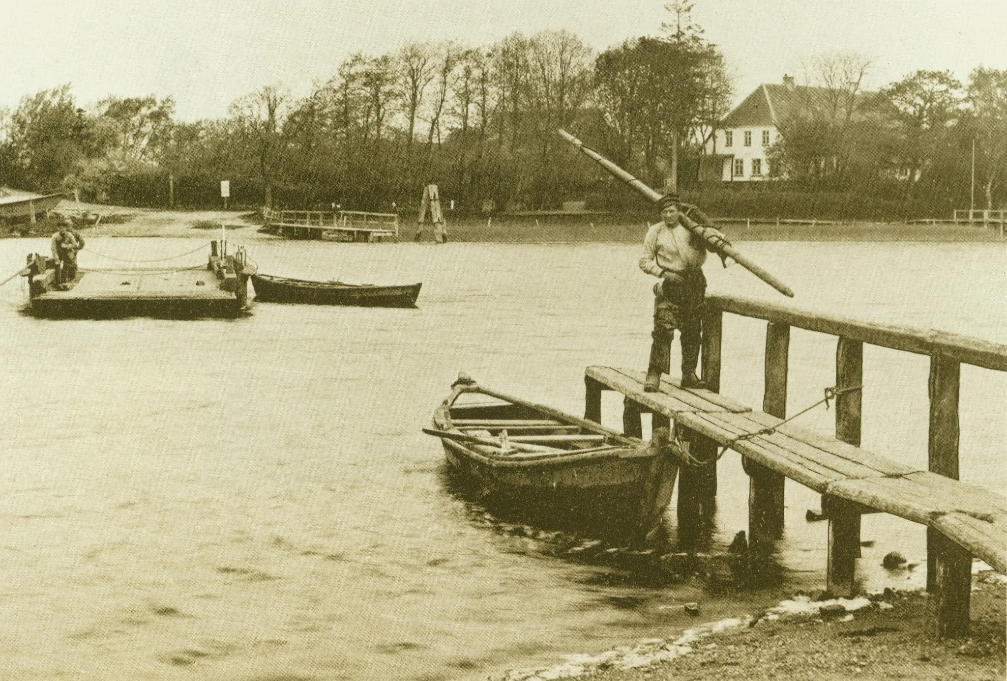 Photo showing: Missunde: Fähre über die Schlei, 1894