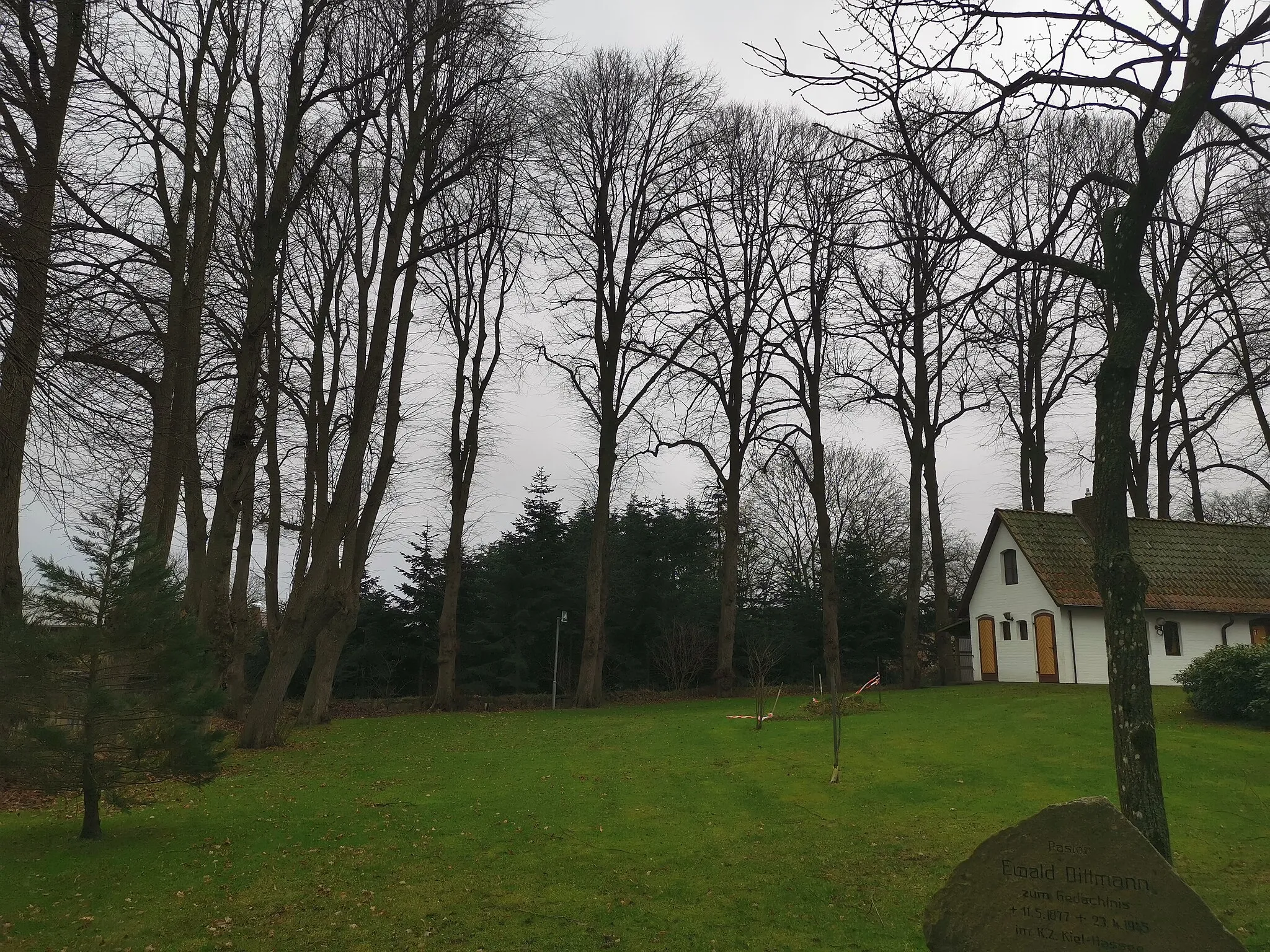 Photo showing: Lindenkranz an der Kirche in Süderhastedt