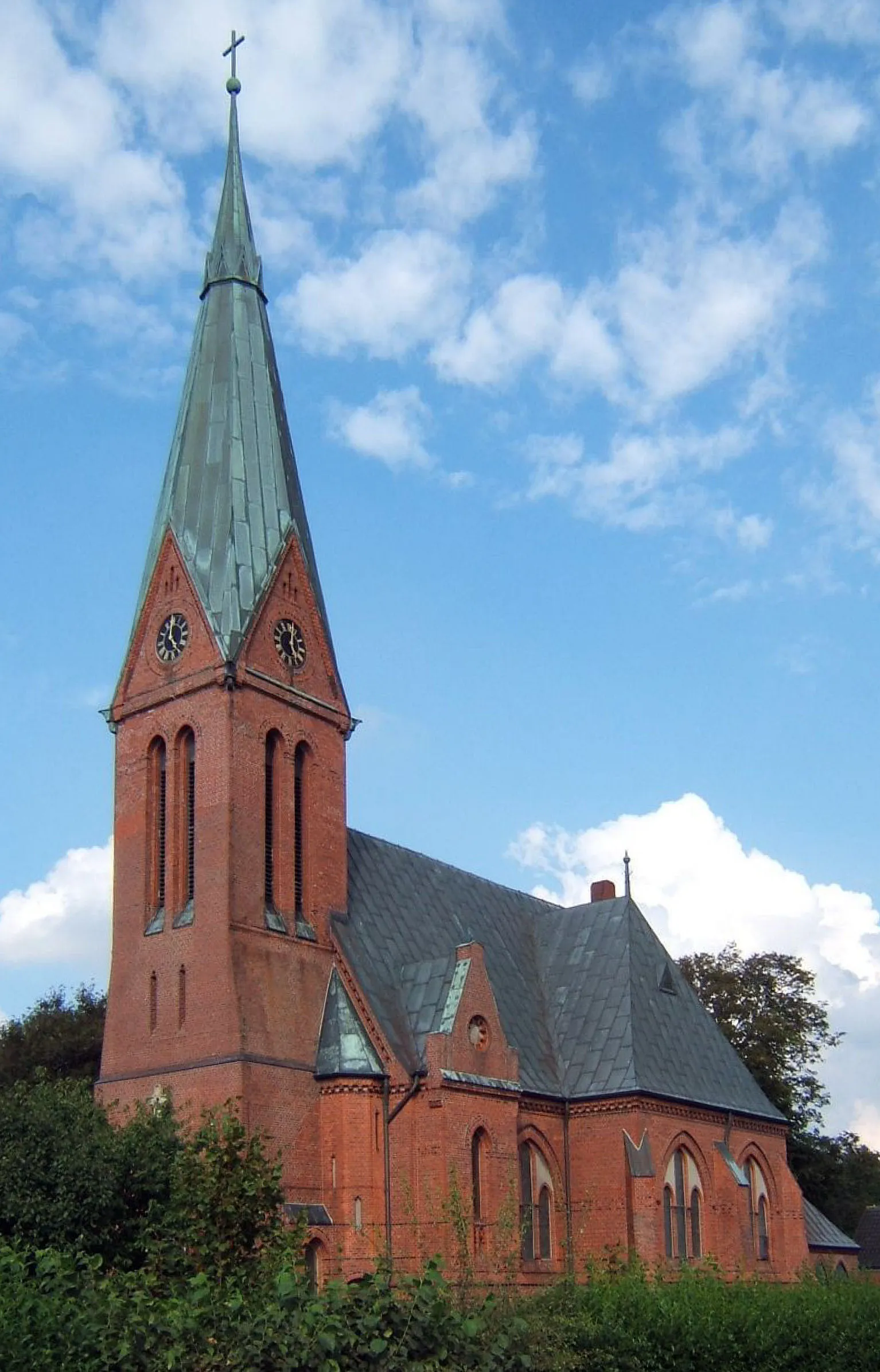 Photo showing: protestant Koogskirche at Kronprinzenkoog, Dithmarschen, Schleswig-Holstein, Germany, built in 1883, designed by the Berlin architect Johannes Vollmer
