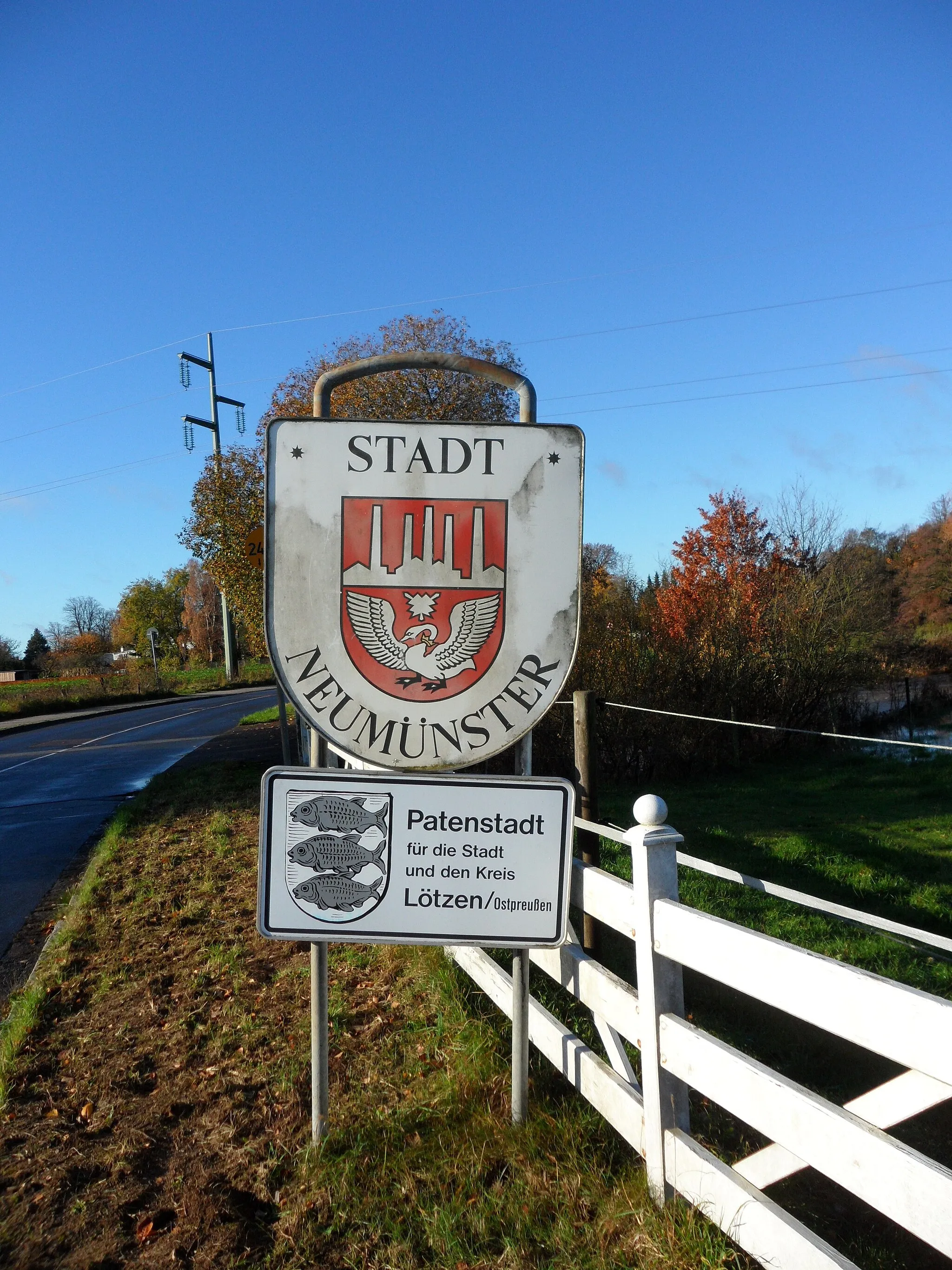 Photo showing: Stadt Neumünster Schild in Brachenfeld