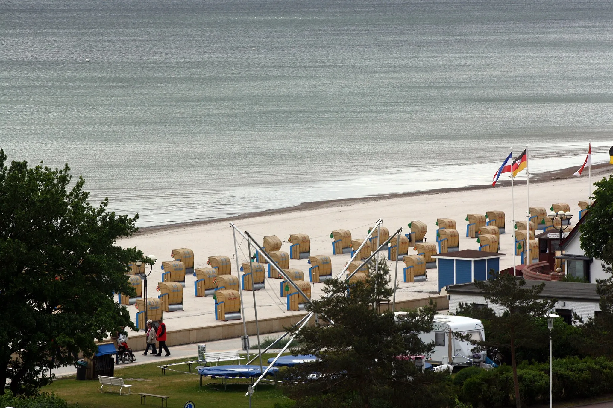 Photo showing: Grömitz, Ansicht mit Strandkörben