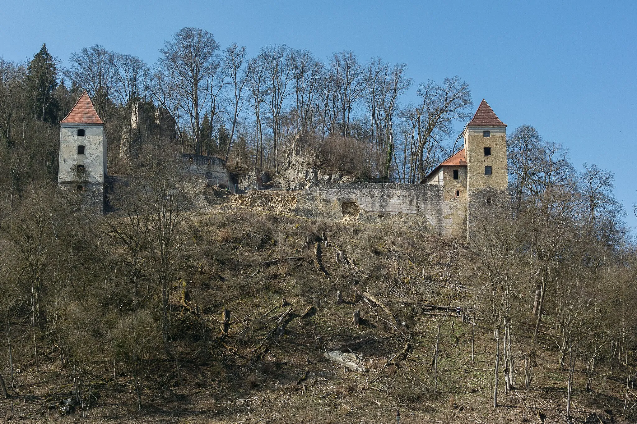 Photo showing: Die Ruine der Burg Kaltenburg im Lonetal bei Hürben.