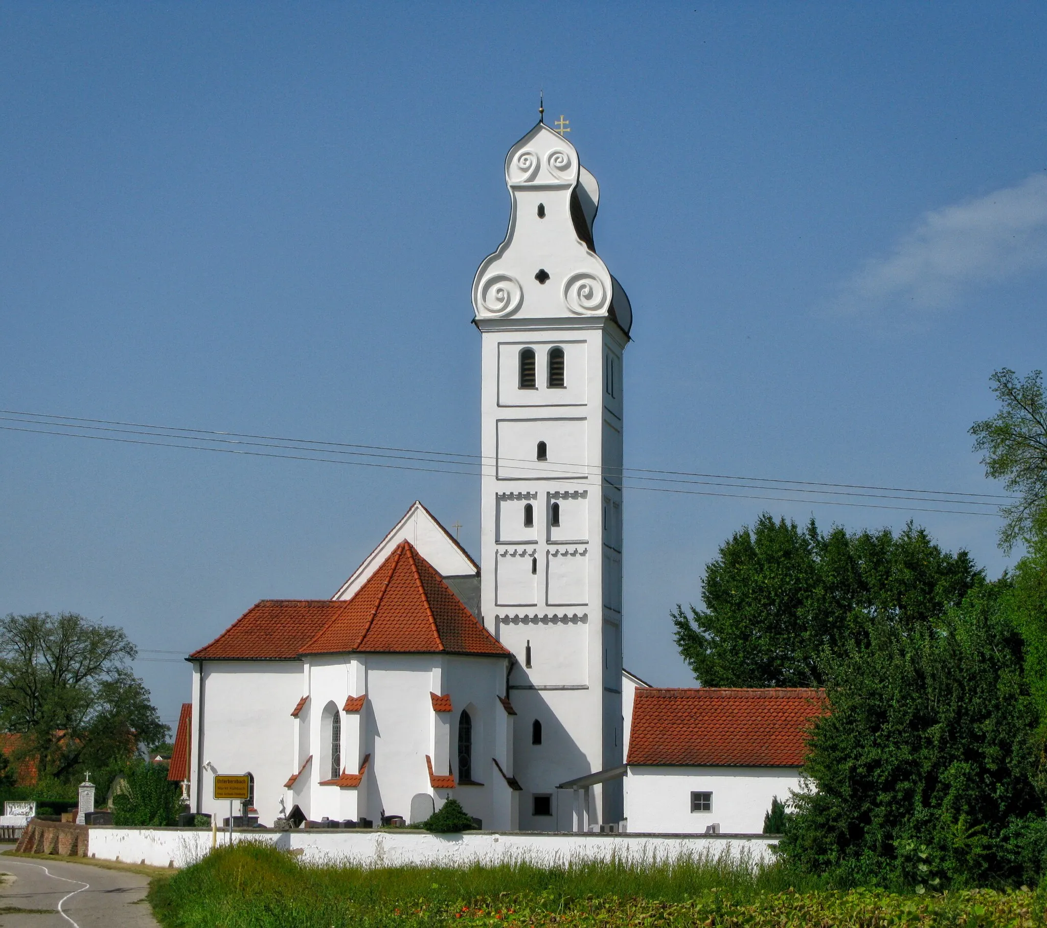 Photo showing: Church in Unterbernbach, Bavaria, Germany