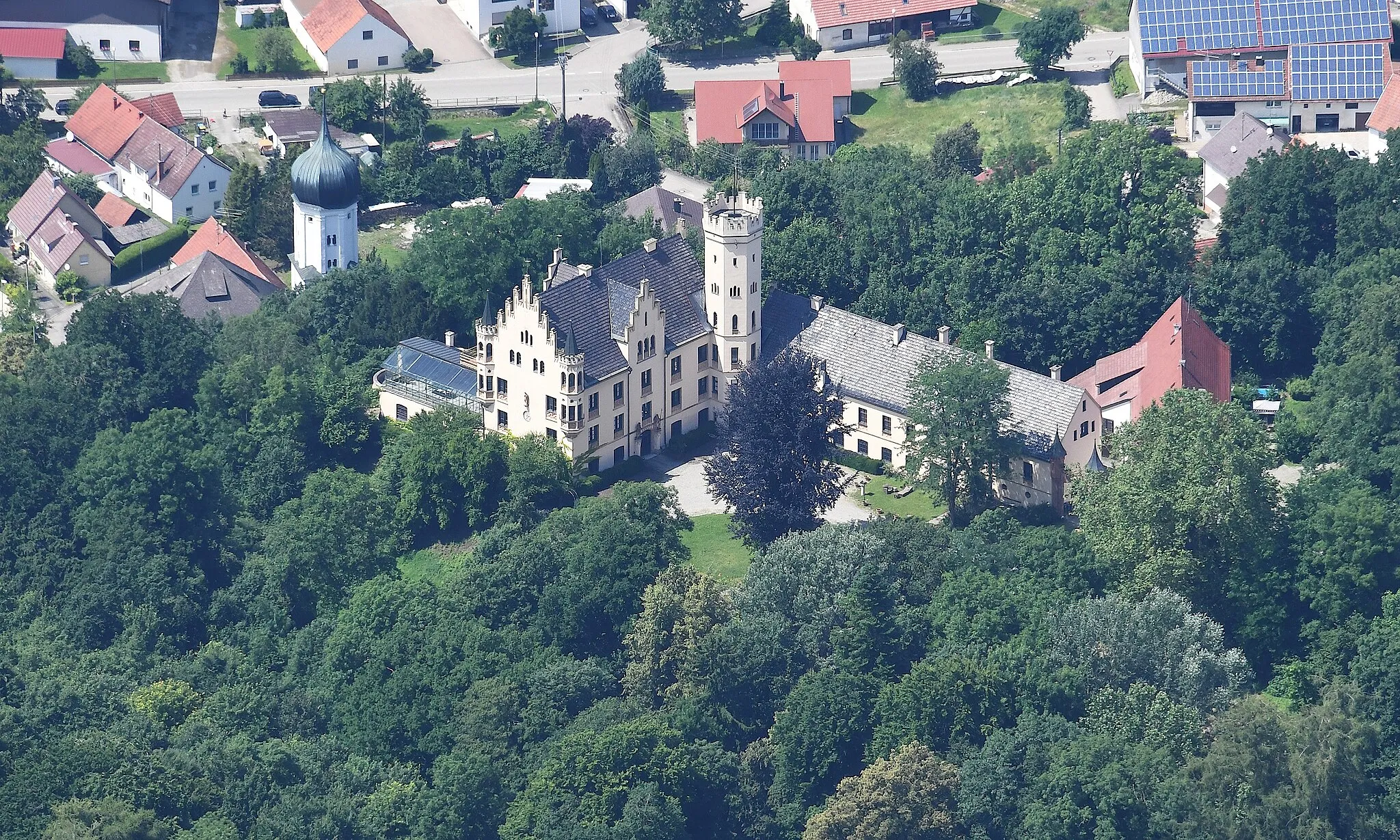 Photo showing: Aerial image of the Schloss Haldenwang