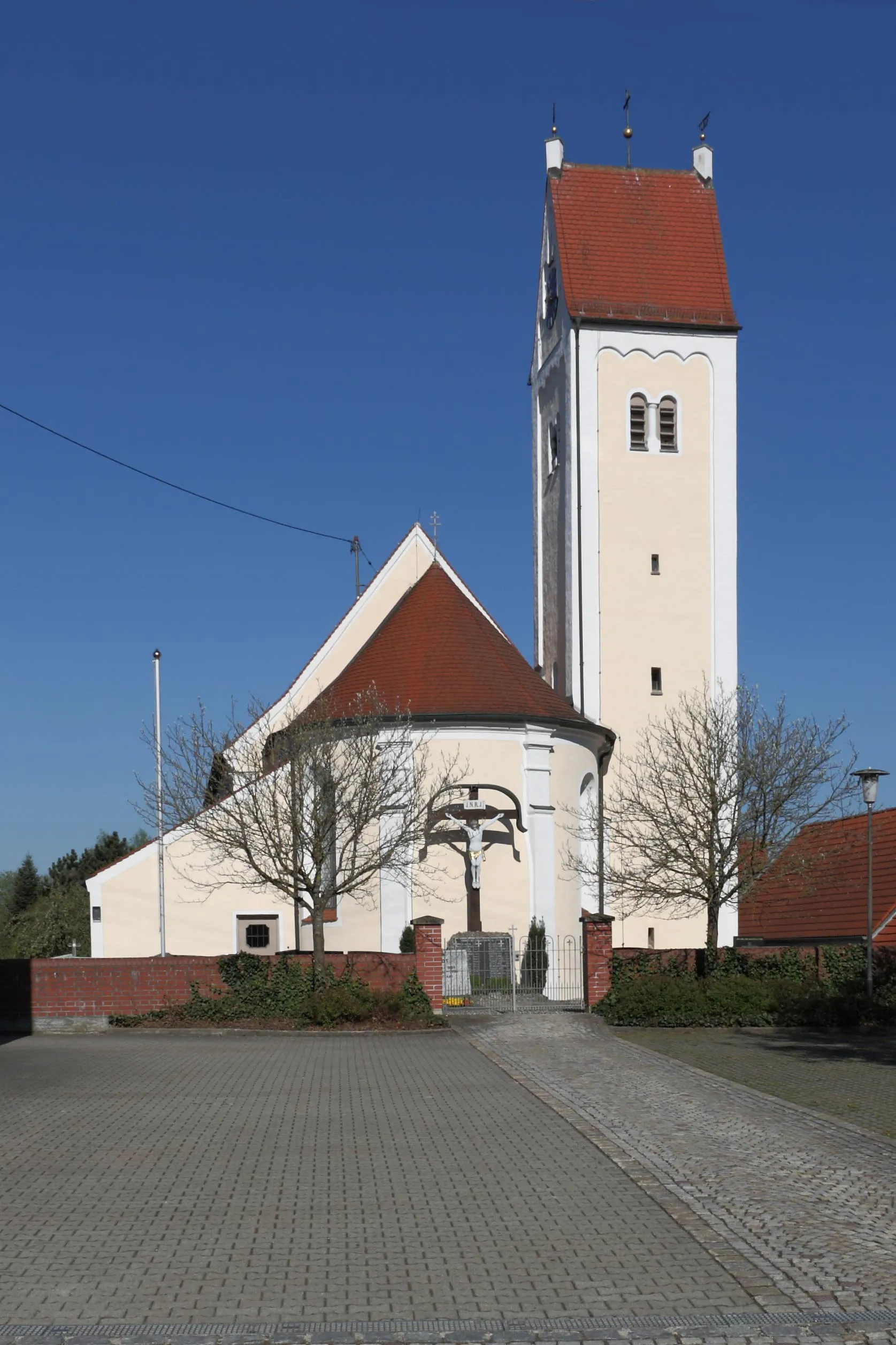 Photo showing: Pfarrkirche Sankt Laurentius in Nattenhausen, Gemeinde Breitenthal; Ostansicht