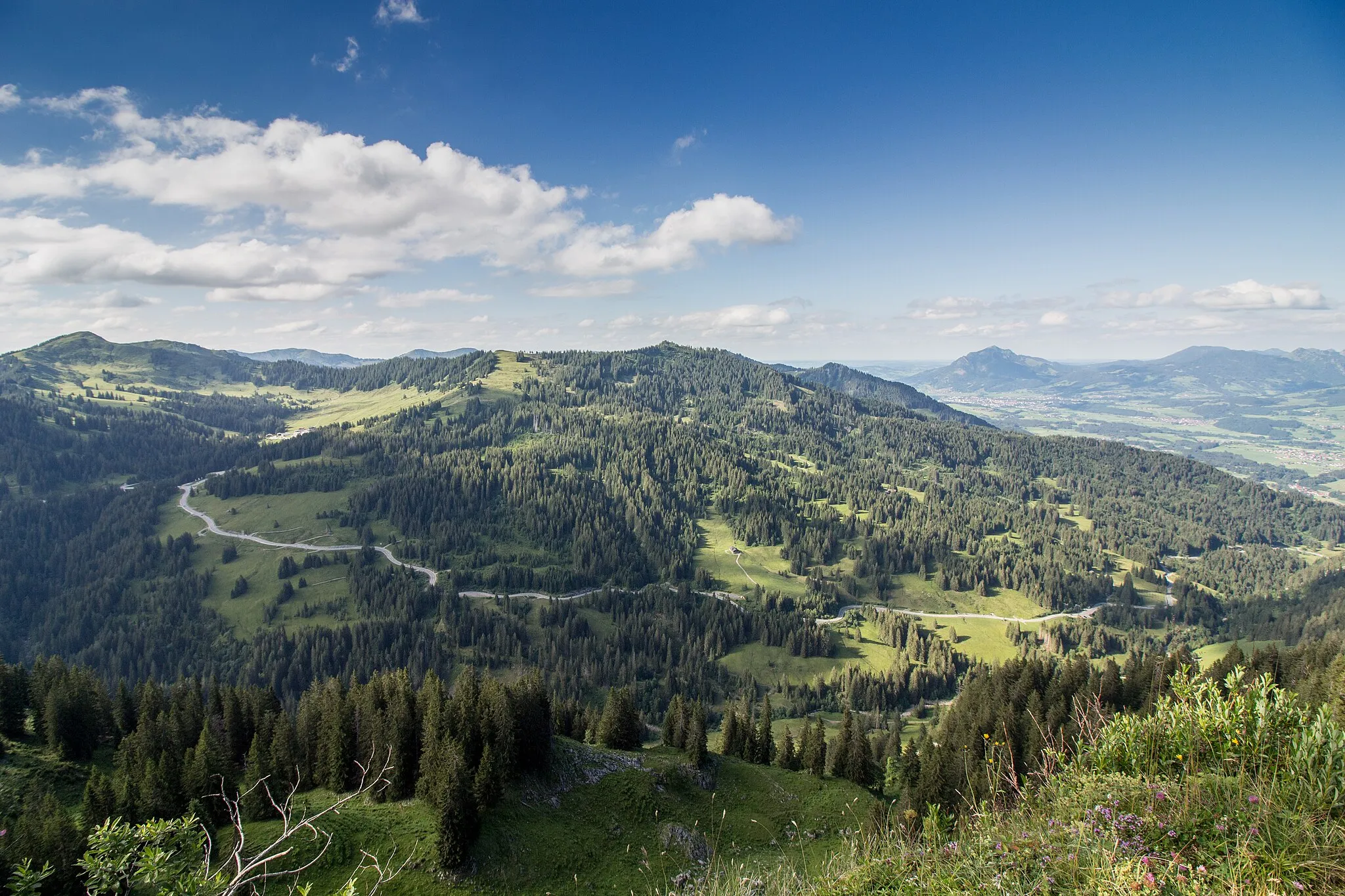 Photo showing: Die Ostseite des Riedbergpasses, vom Gipfel des Berg Besler aus gesehen.