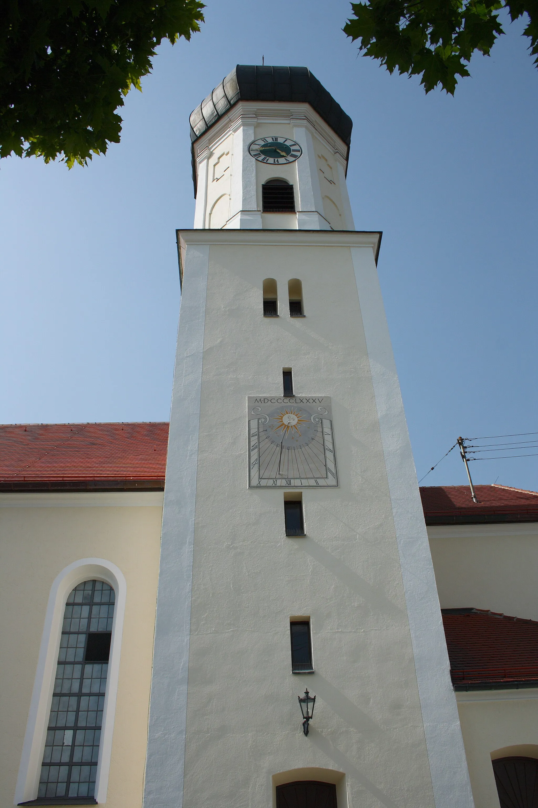 Photo showing: Katholische Pfarrkirche St. Martin in Rieden an der Kötz, einem Stadtteil von Ichenhausen im Landkreis Günzburg (Bayern), Neubau 1847/48 mit Zwiebelturm des 18. Jahrhunderts
