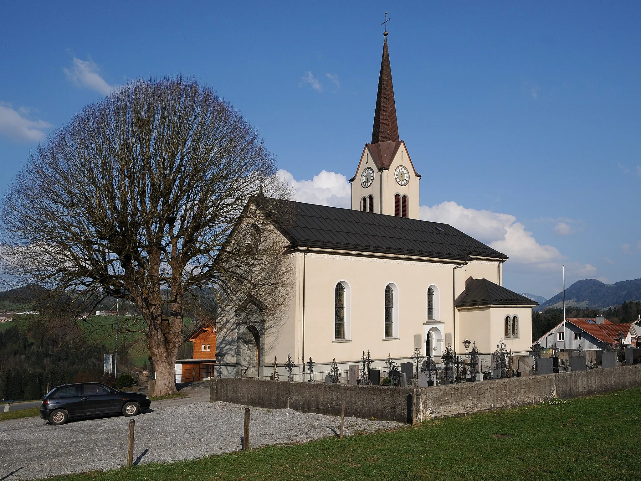 Photo showing: Expositurkirche: Herz Jesu und Mariae in Müselbach, (Alberschwende).