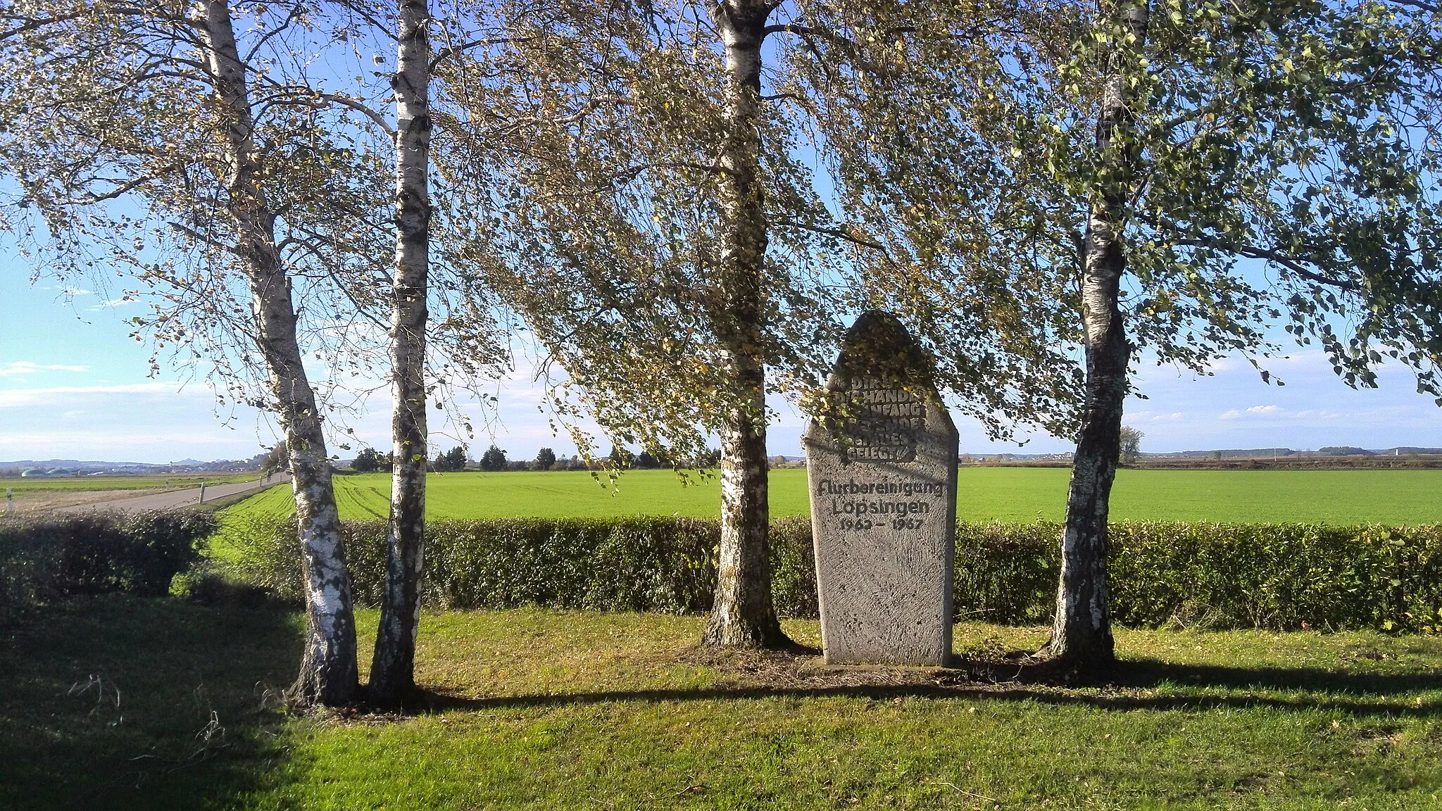 Photo showing: Gedenkstein Flurbereinigung