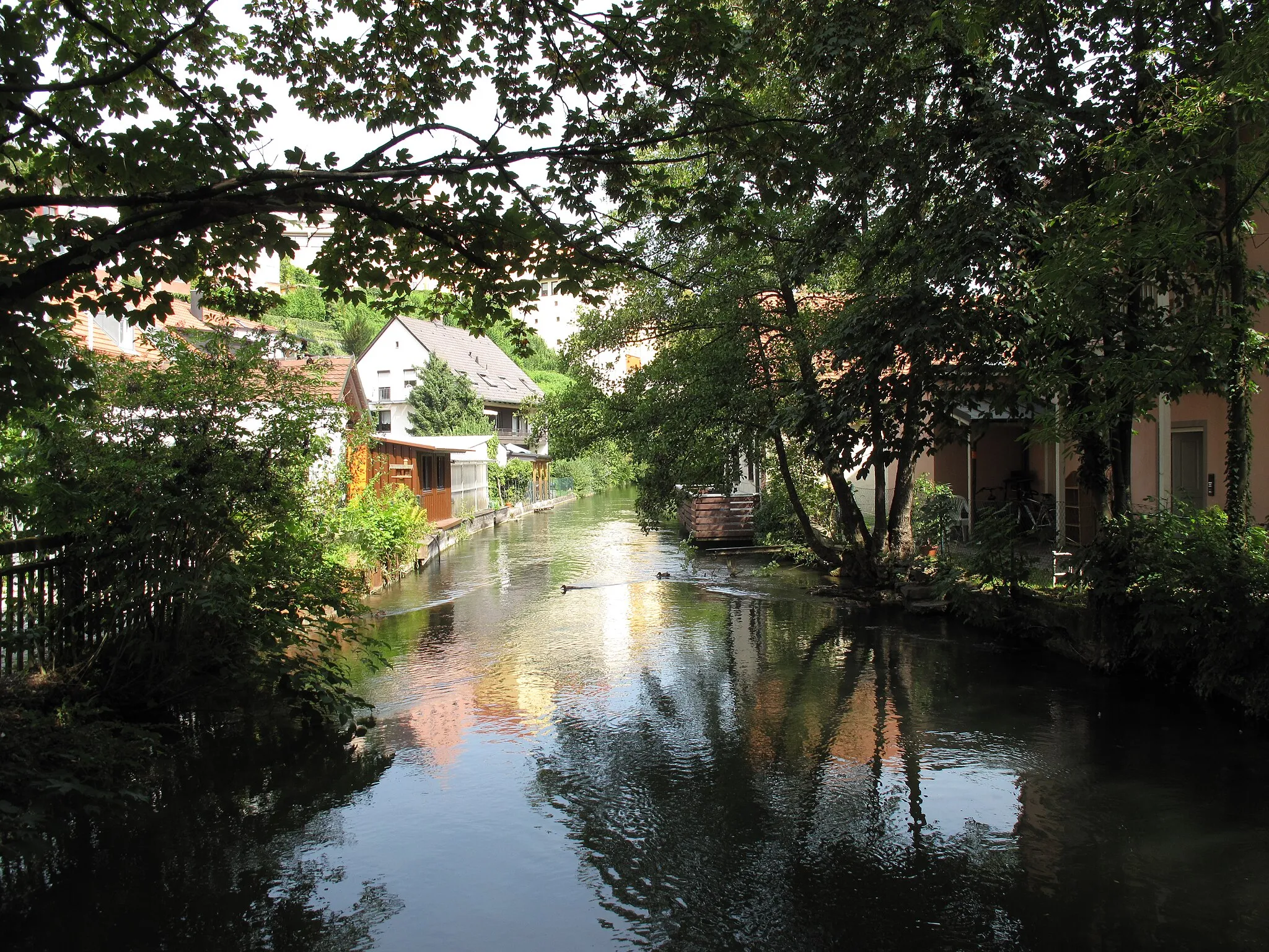 Photo showing: The river Mühlbach in Dachau, Bavaria/Germany.