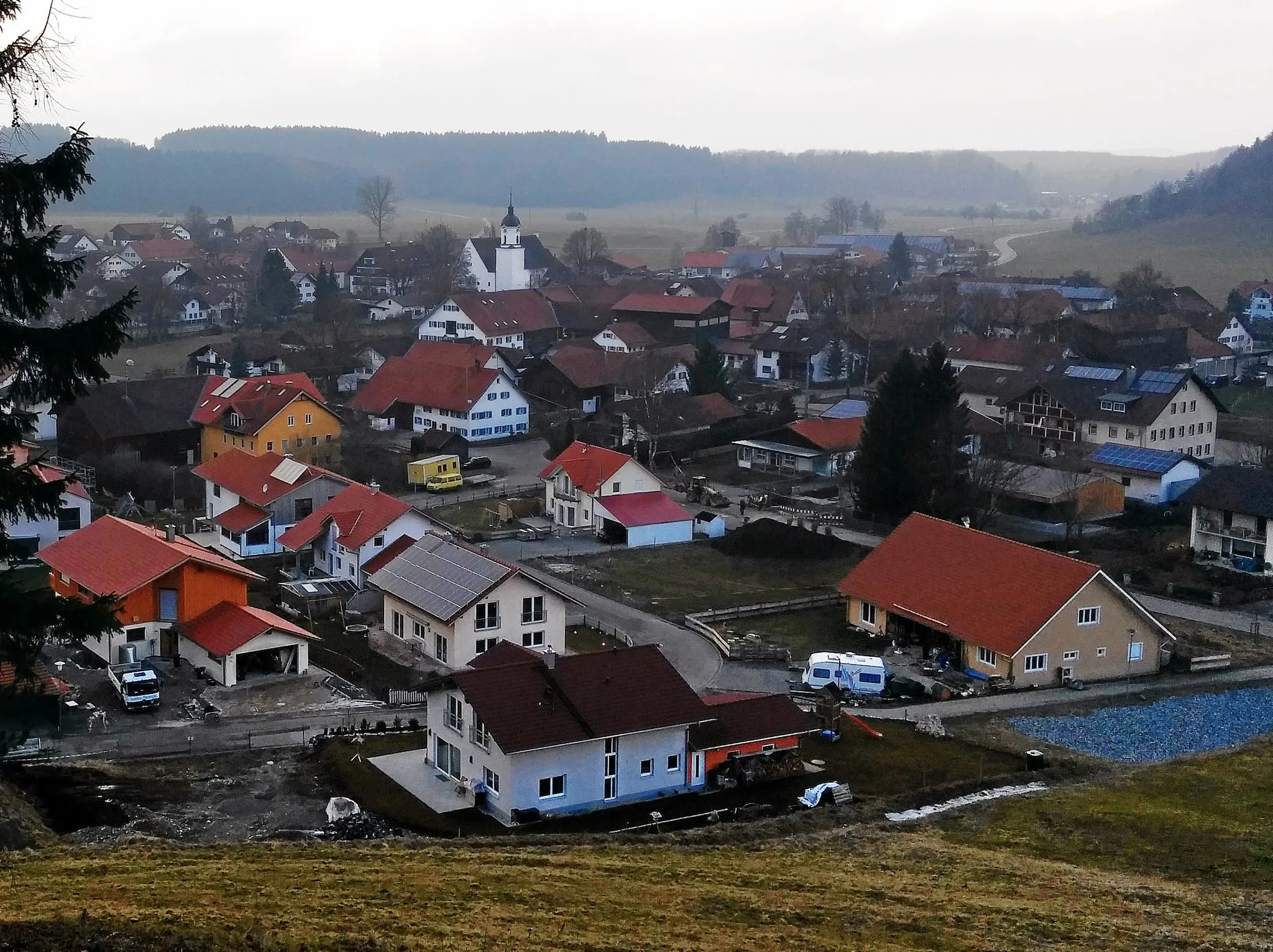 Photo showing: Friesenried, Ansicht vom Wasserhochbehälter an der Riedkapelle