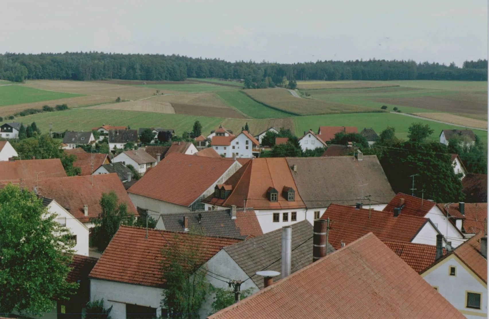 Photo showing: Blick auf Bergen vom Kirchturm aus