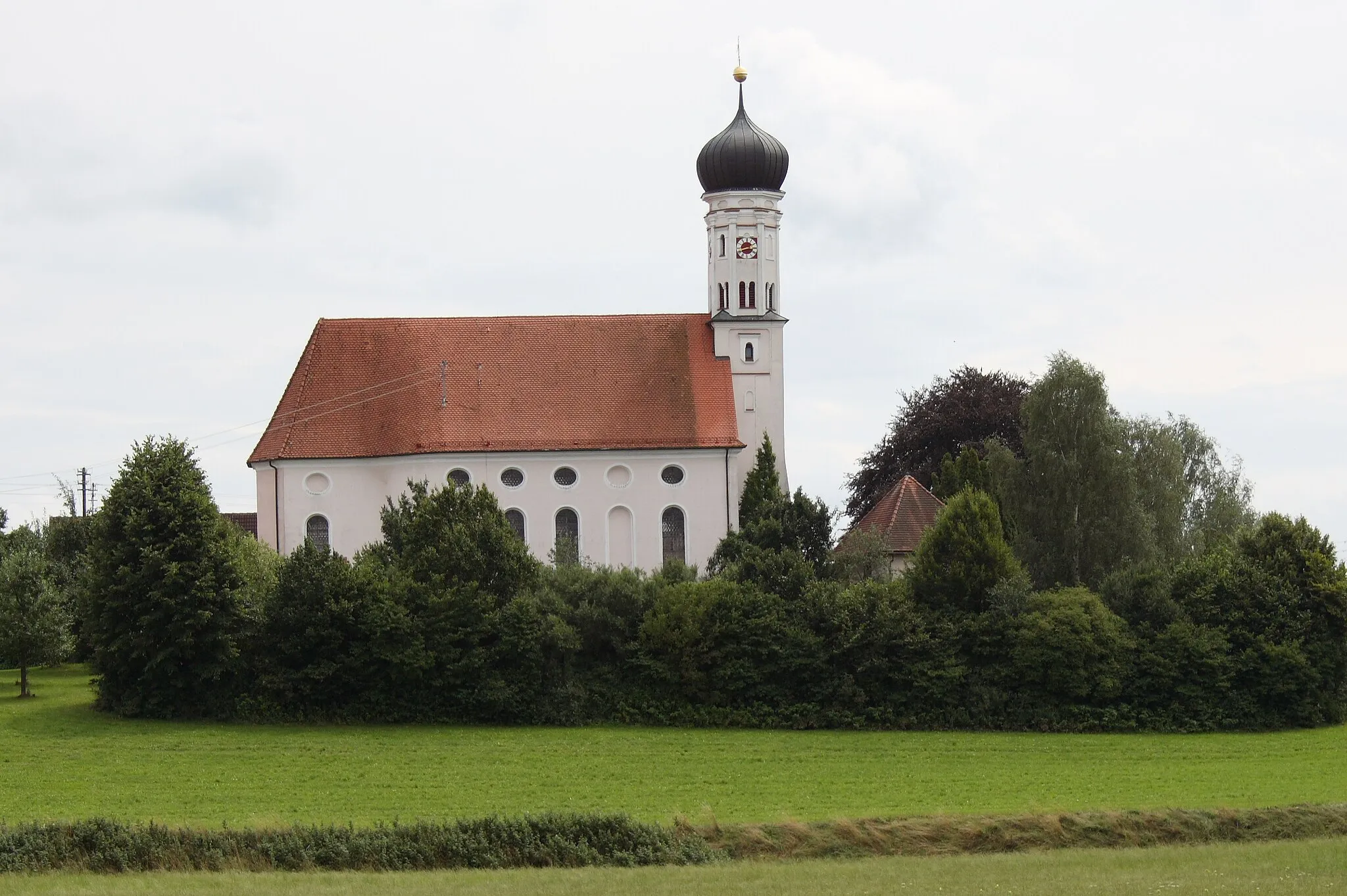 Photo showing: Katholische Pfarrkirche St. Stephan in Häder, einem Ortsteil von Dinkelscherben im Landkreis Augsburg (Bayern), Blick von Neuhäder