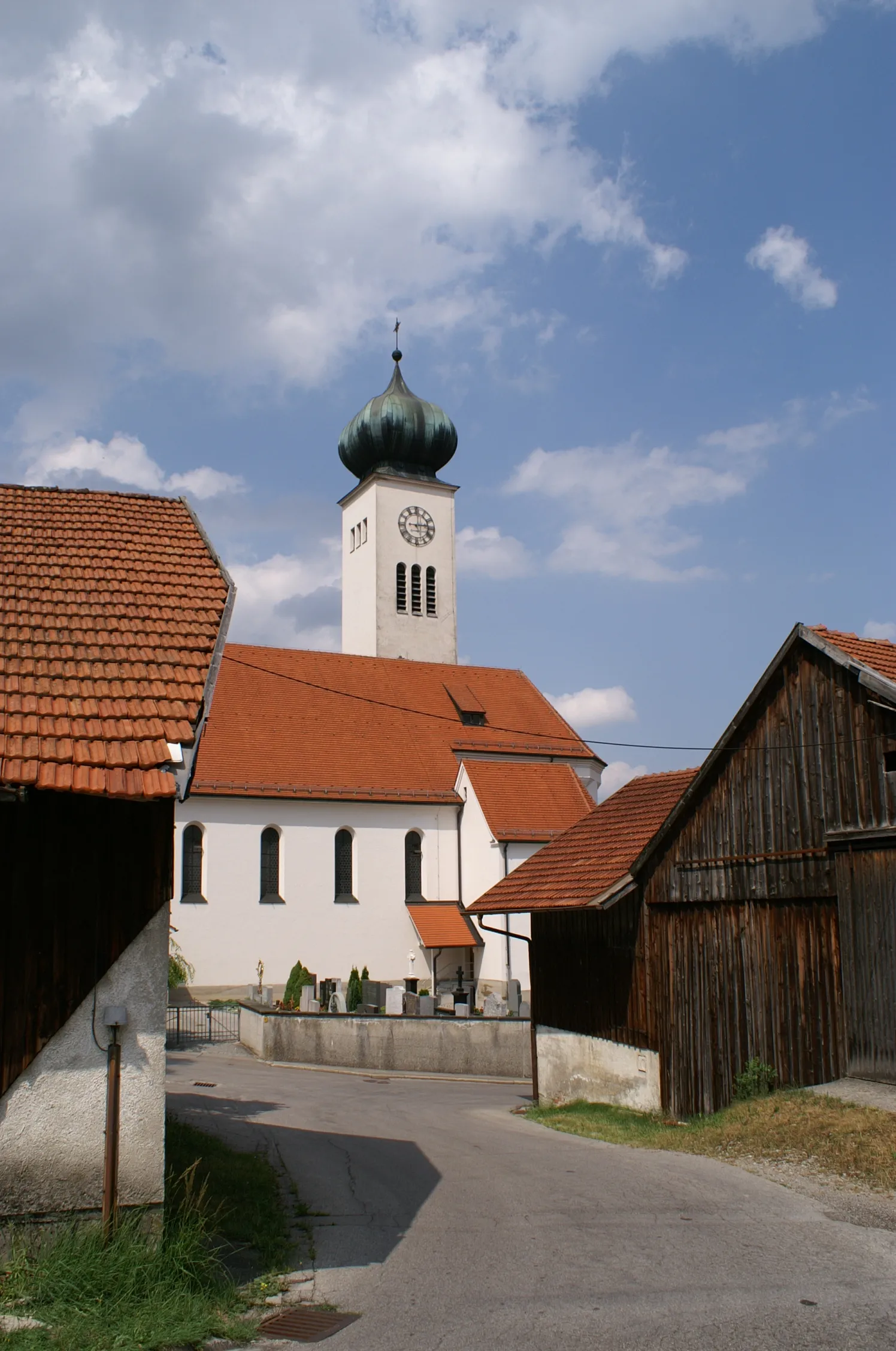 Photo showing: Die 1928 neu errichtete Pfarrkirche in Biessenhofen