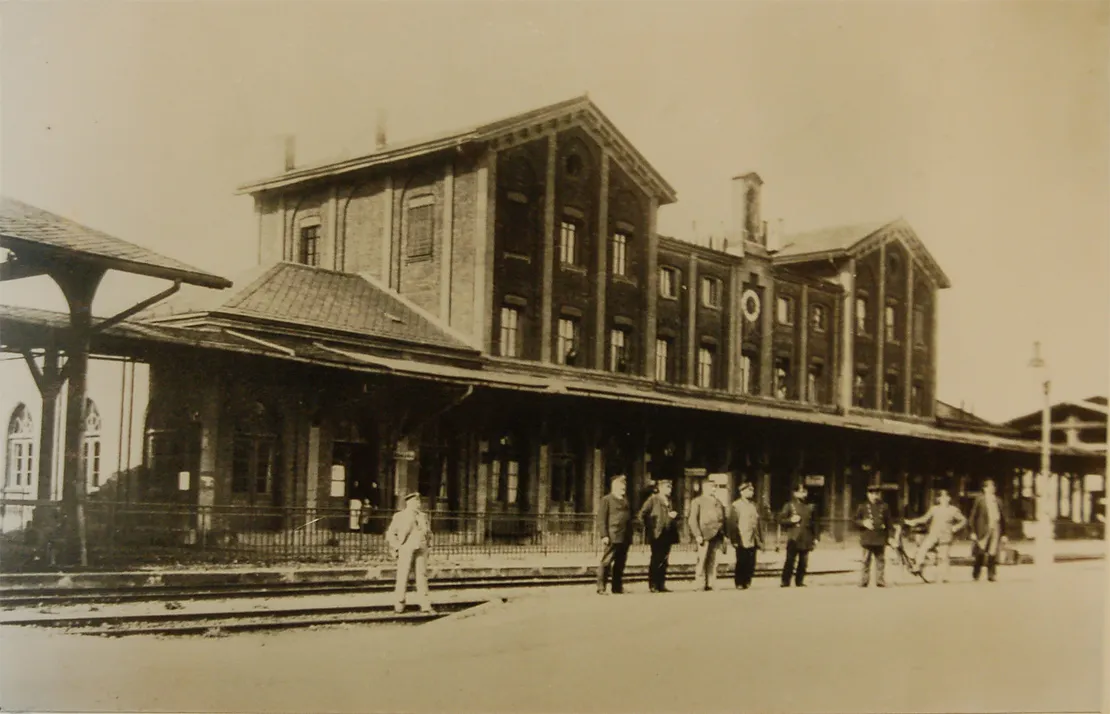 Photo showing: Bahnhof Nördlingen, um 1900