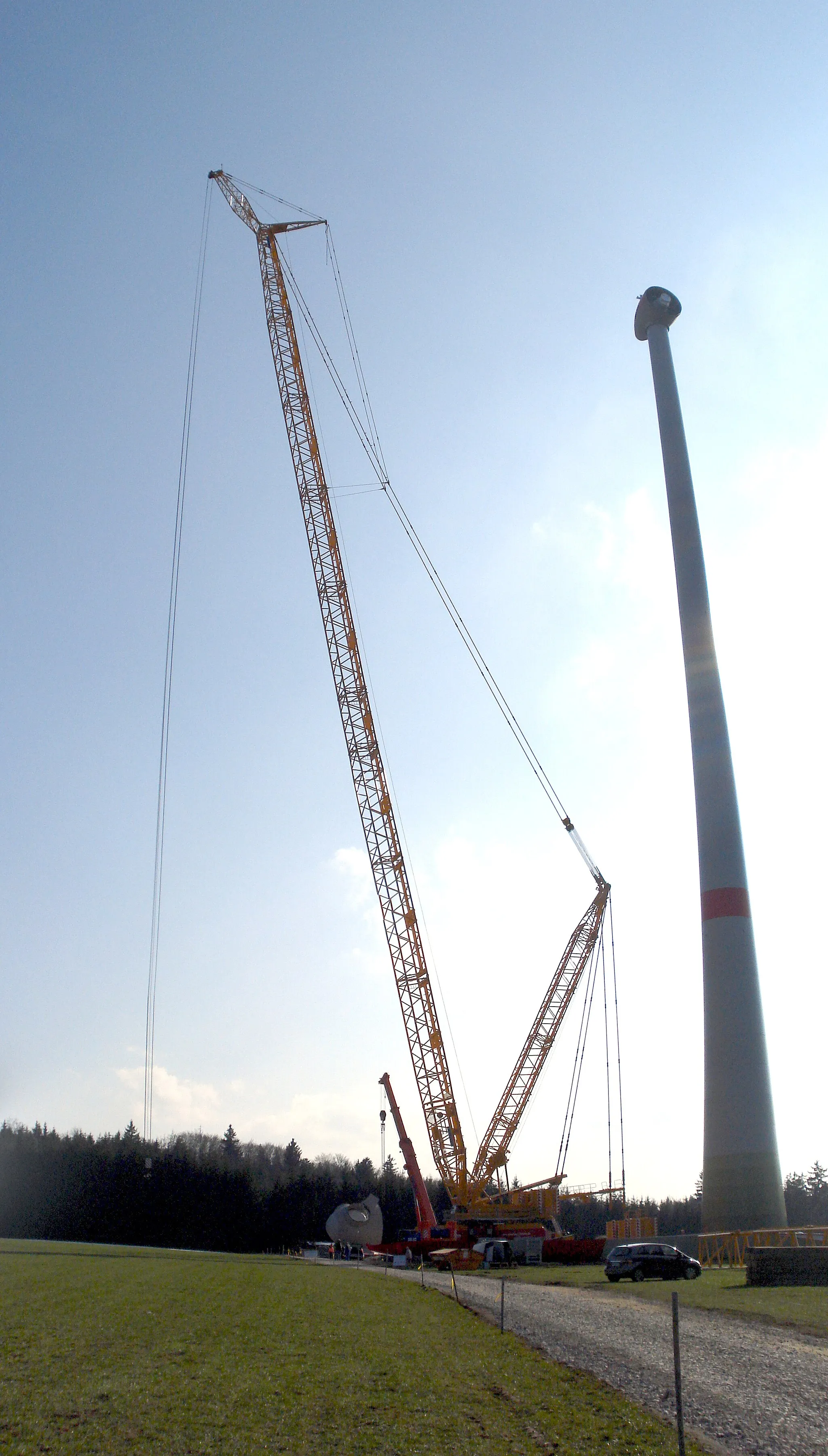 Photo showing: Liebherr Gittermast-Mobilkran LG1750 mit Auslegersystem SL12(14)D2FB; Gesamtansicht; Aufgenommen in Königsried/Bidingen