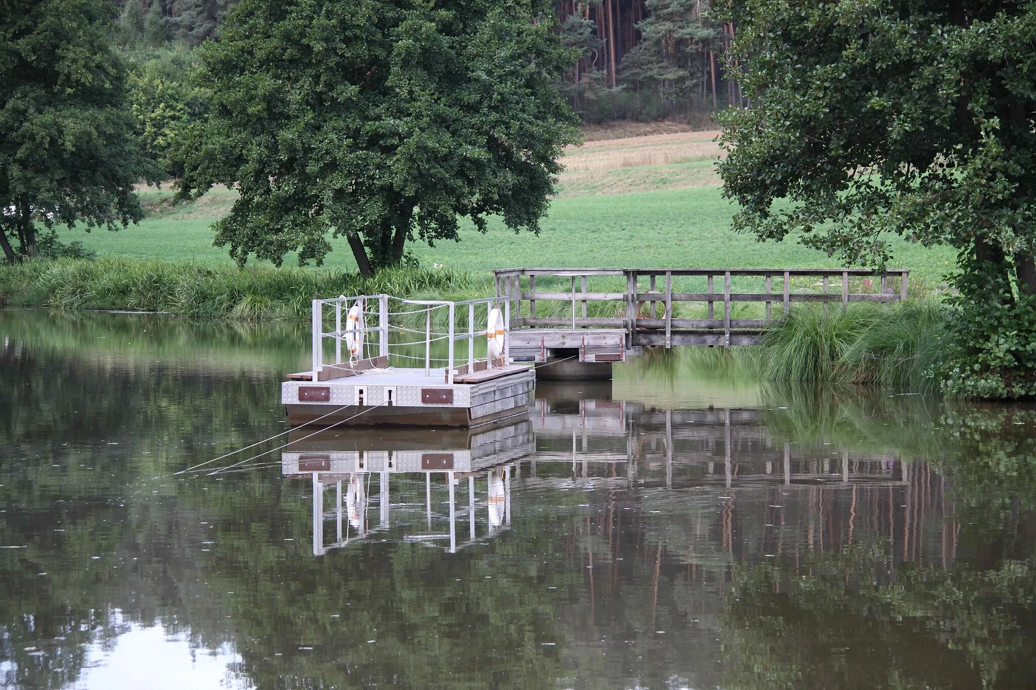 Photo showing: Unterbreitenlohe Seilfähre am Dorfweiher