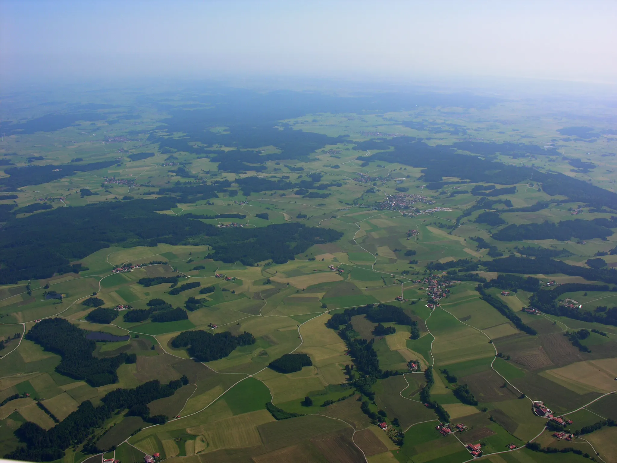 Photo showing: Germany, Bavaria,

Aerial view overhead Stötten am Auerberg