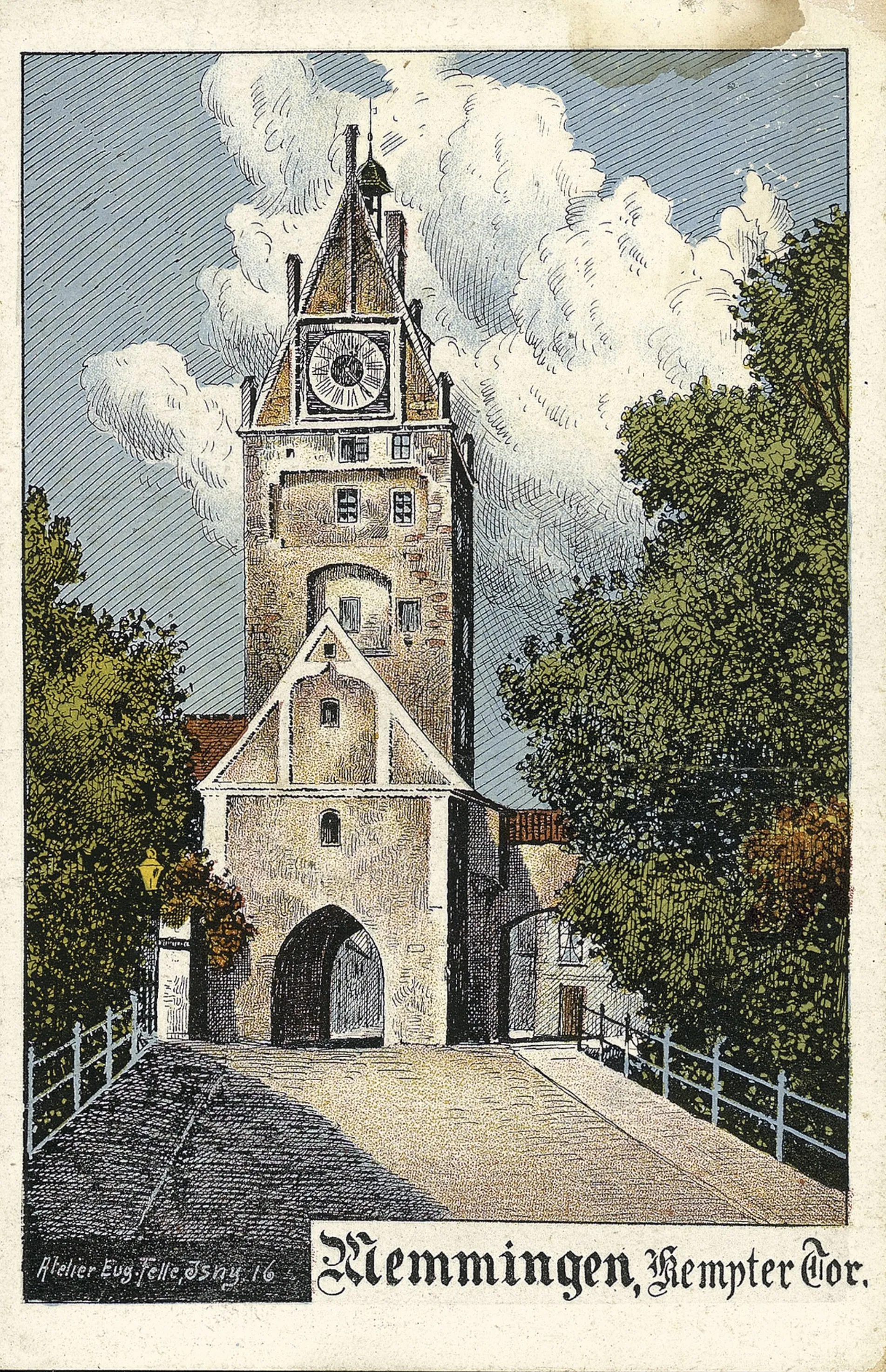 Photo showing: Memmingen, Kempter Tor, 1916