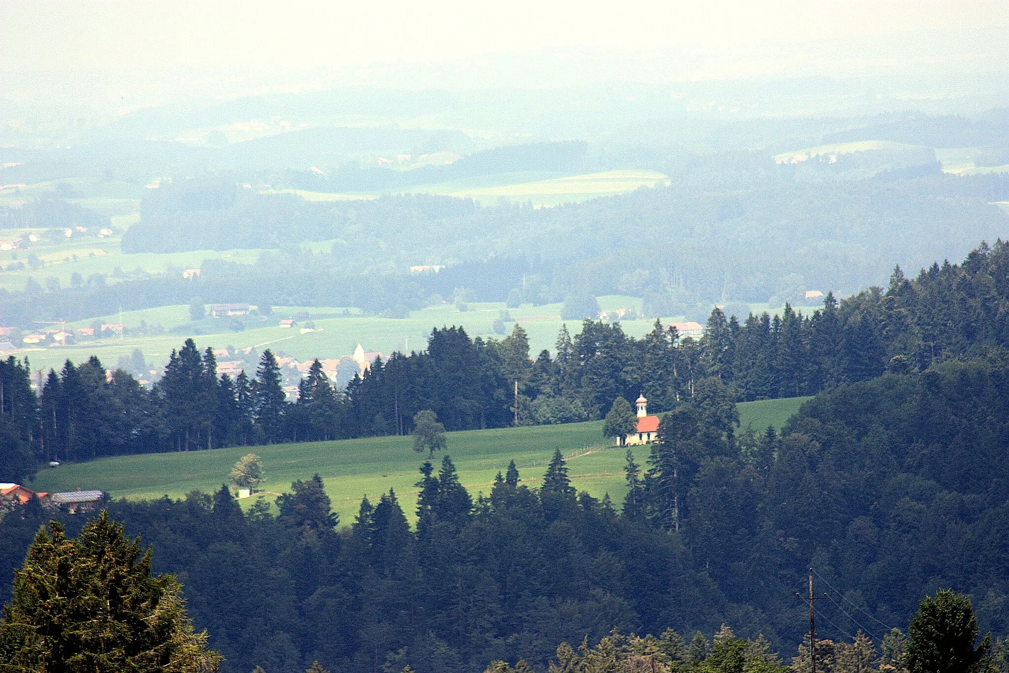 Photo showing: Möggers, view to the chapel St. Wendelin (Sigmarszell)