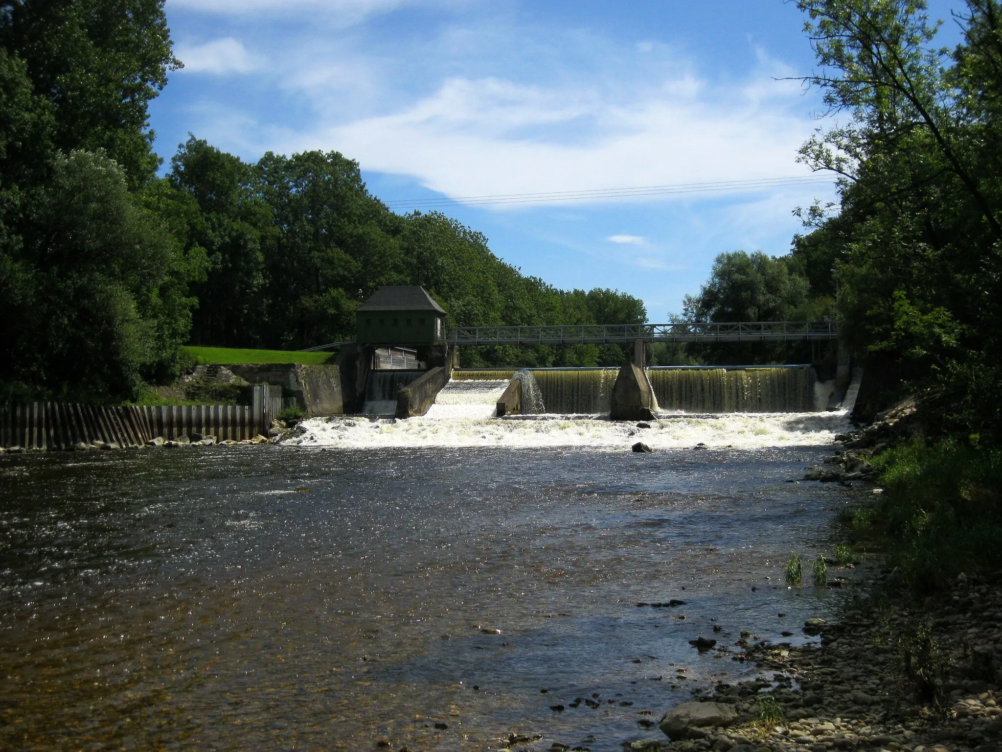 Photo showing: Wehr an der Wertach bei Irsingen, Ableitung des Mühlbachs