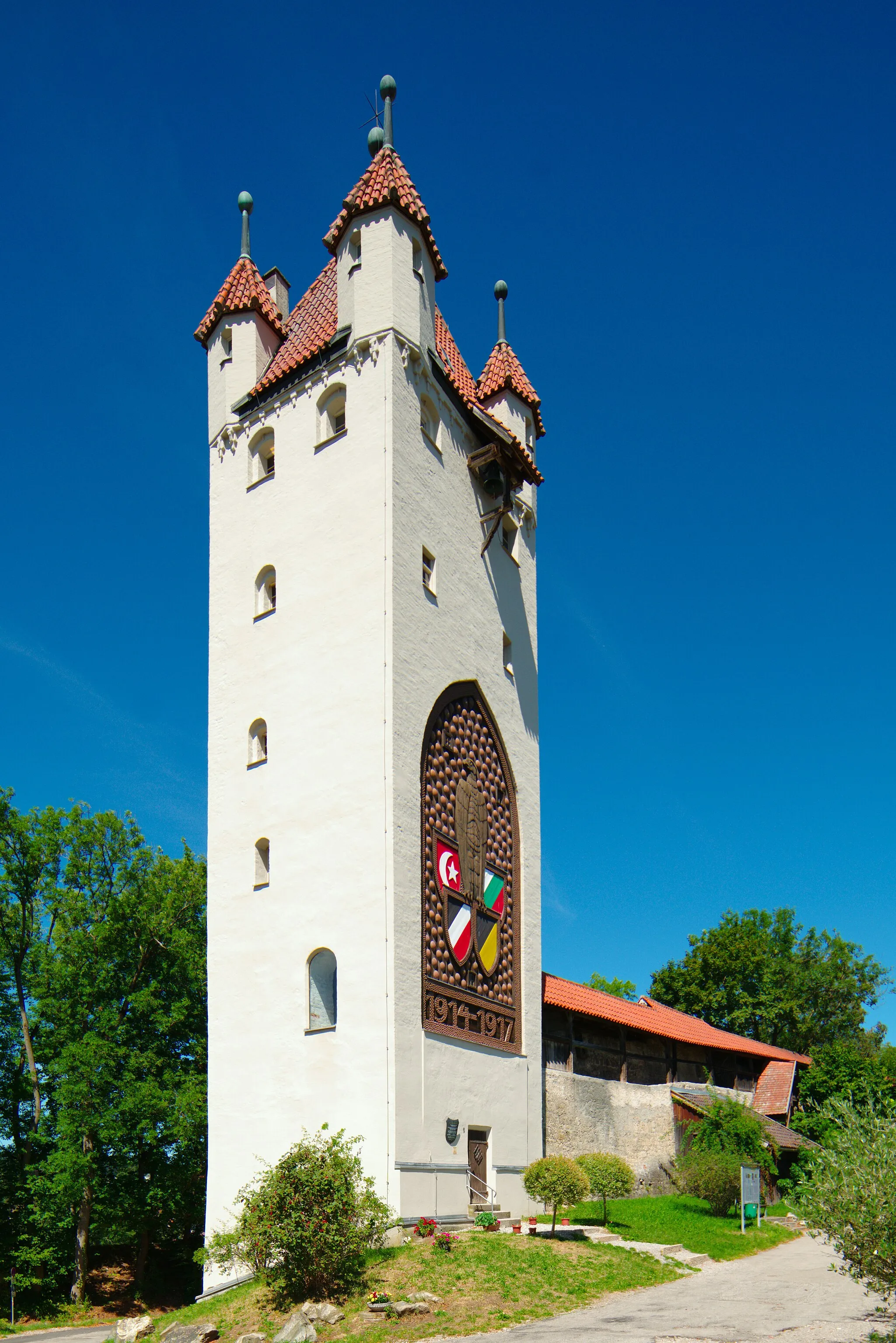 Photo showing: Scharwachturm, Fünfknopfturm in Kaufbeuren