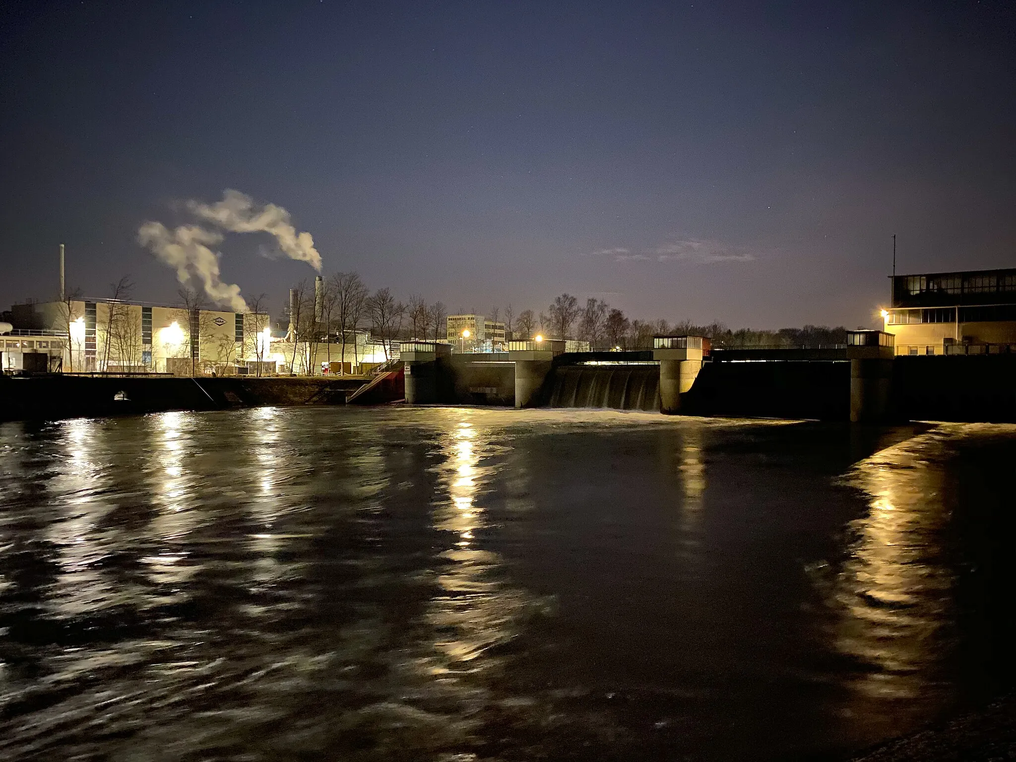 Photo showing: Nachtaufnahme Kraftwerk Böfinger Halde, Ulm