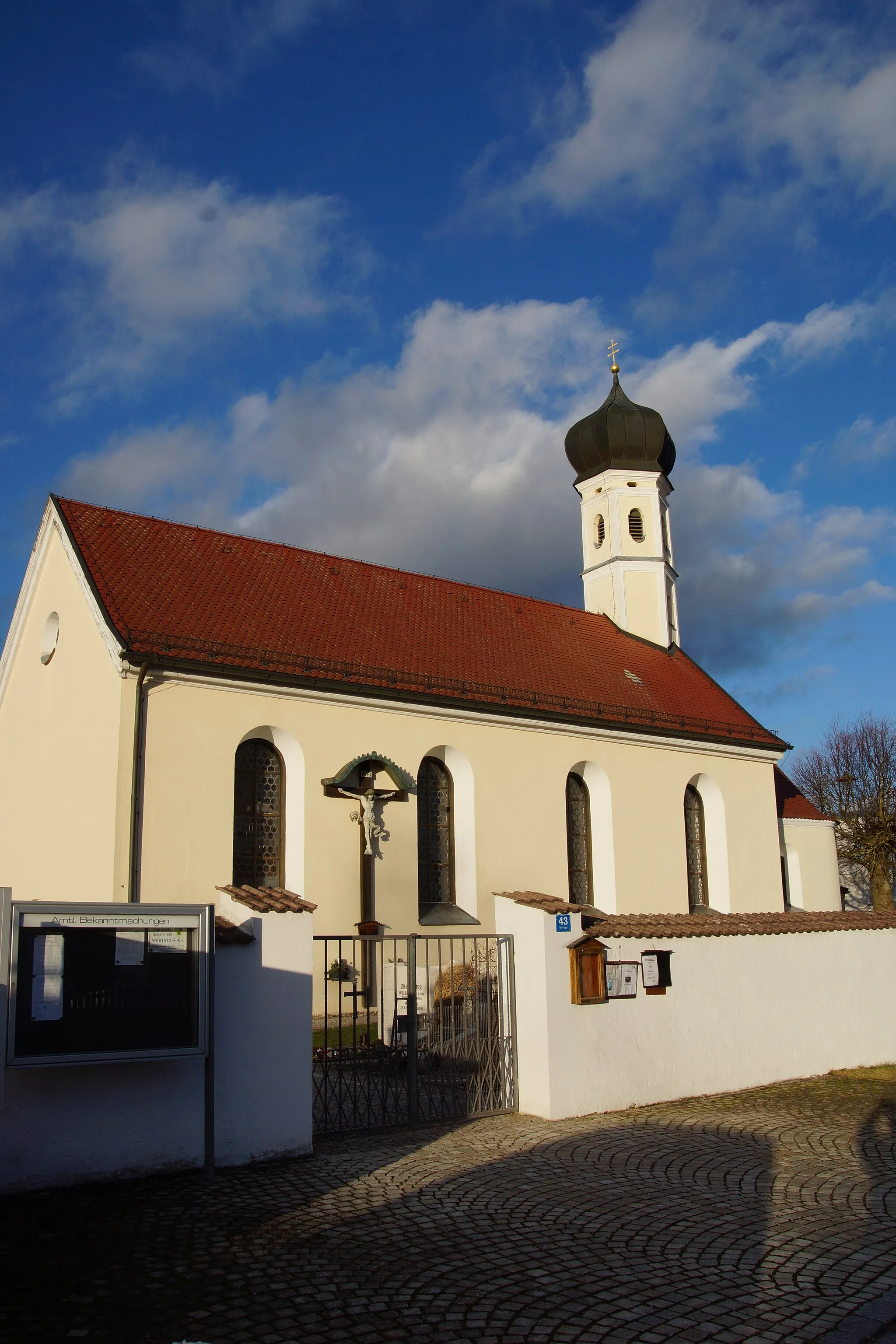 Photo showing: Die Pfarrkirche St. Ägidius in Schönfeld, Kreis Eichstätt