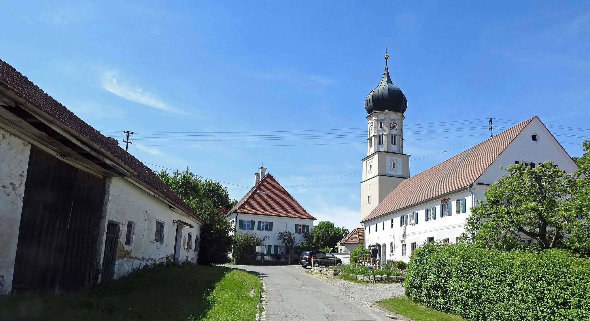 Photo showing: Ensemble Kirchplatz in Rommelsried, Kutzenhausen