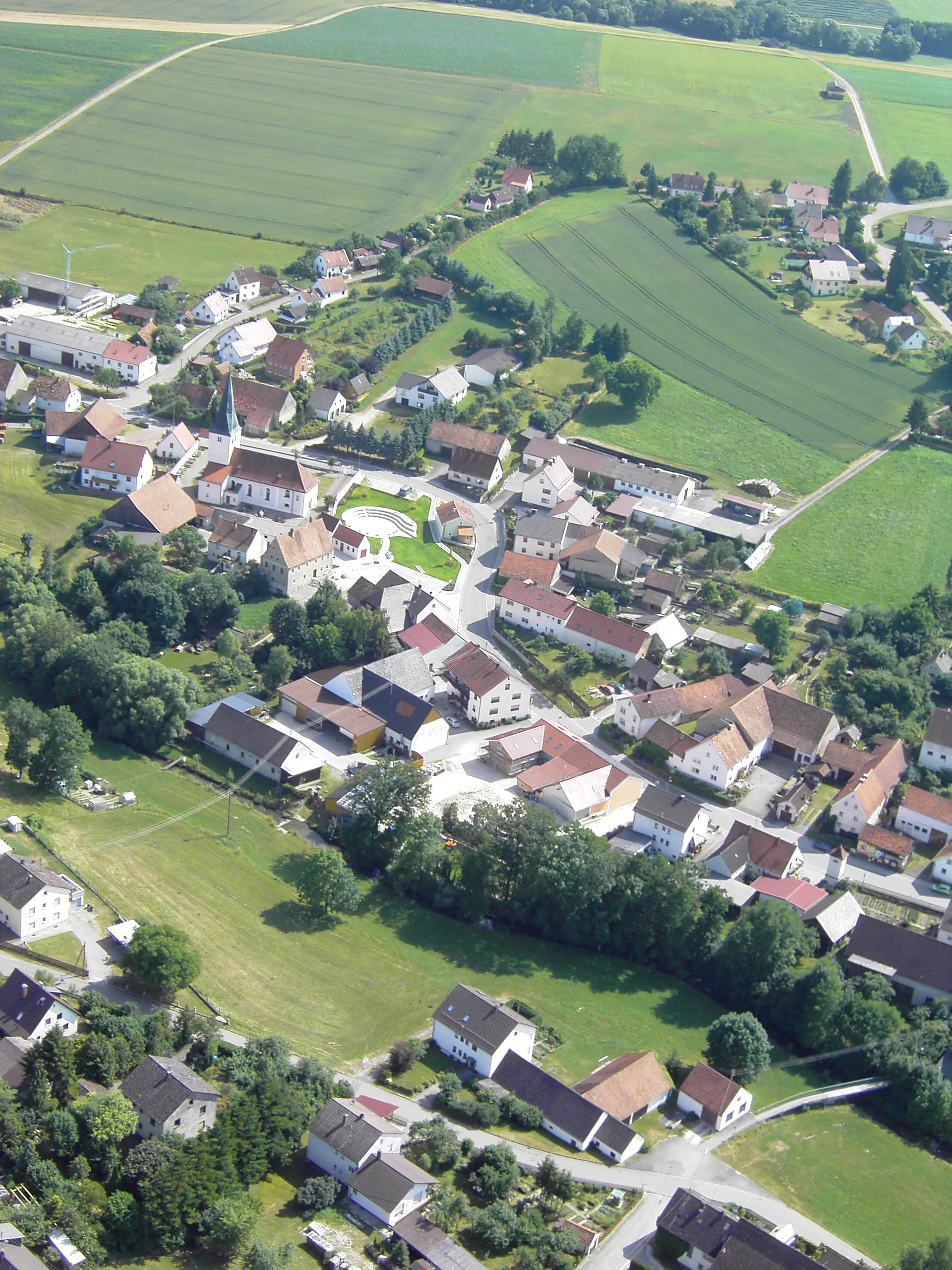 Photo showing: Aerial view of Gansheim.