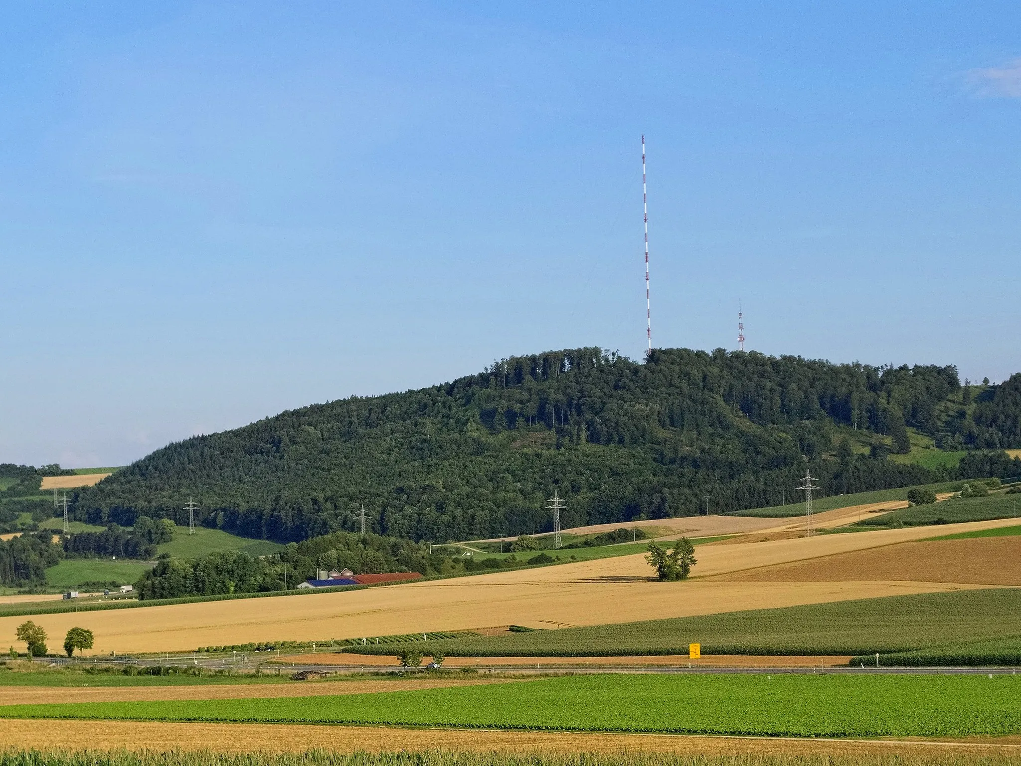 Photo showing: Hühnerberg/Swabia broadcast transmitter, Germany