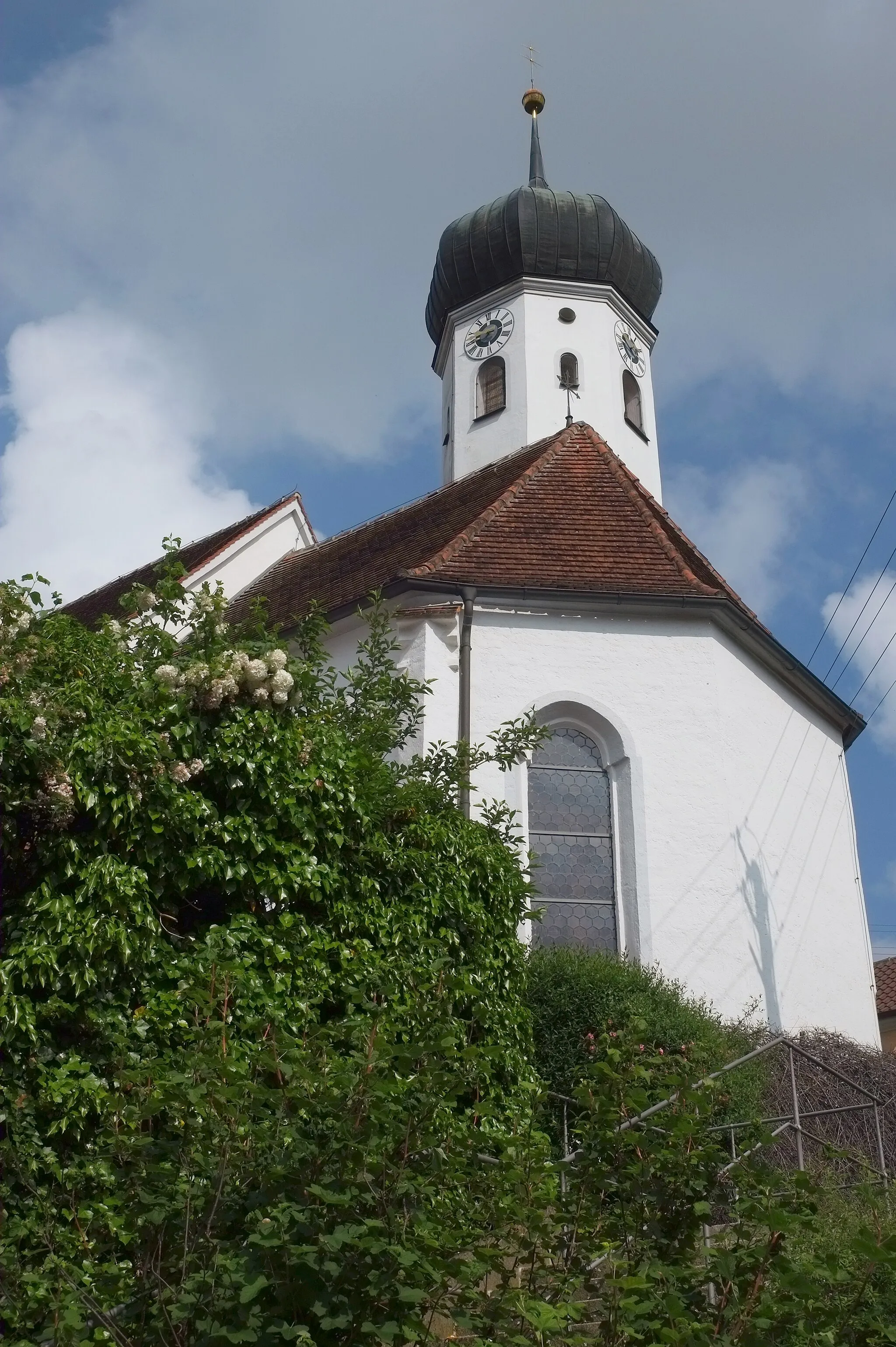 Photo showing: Katholische Pfarrkirche St. Stephan in Wollbach, einem Ortsteil von Zusmarshausen im Landkreis Augsburg (Bayern)
