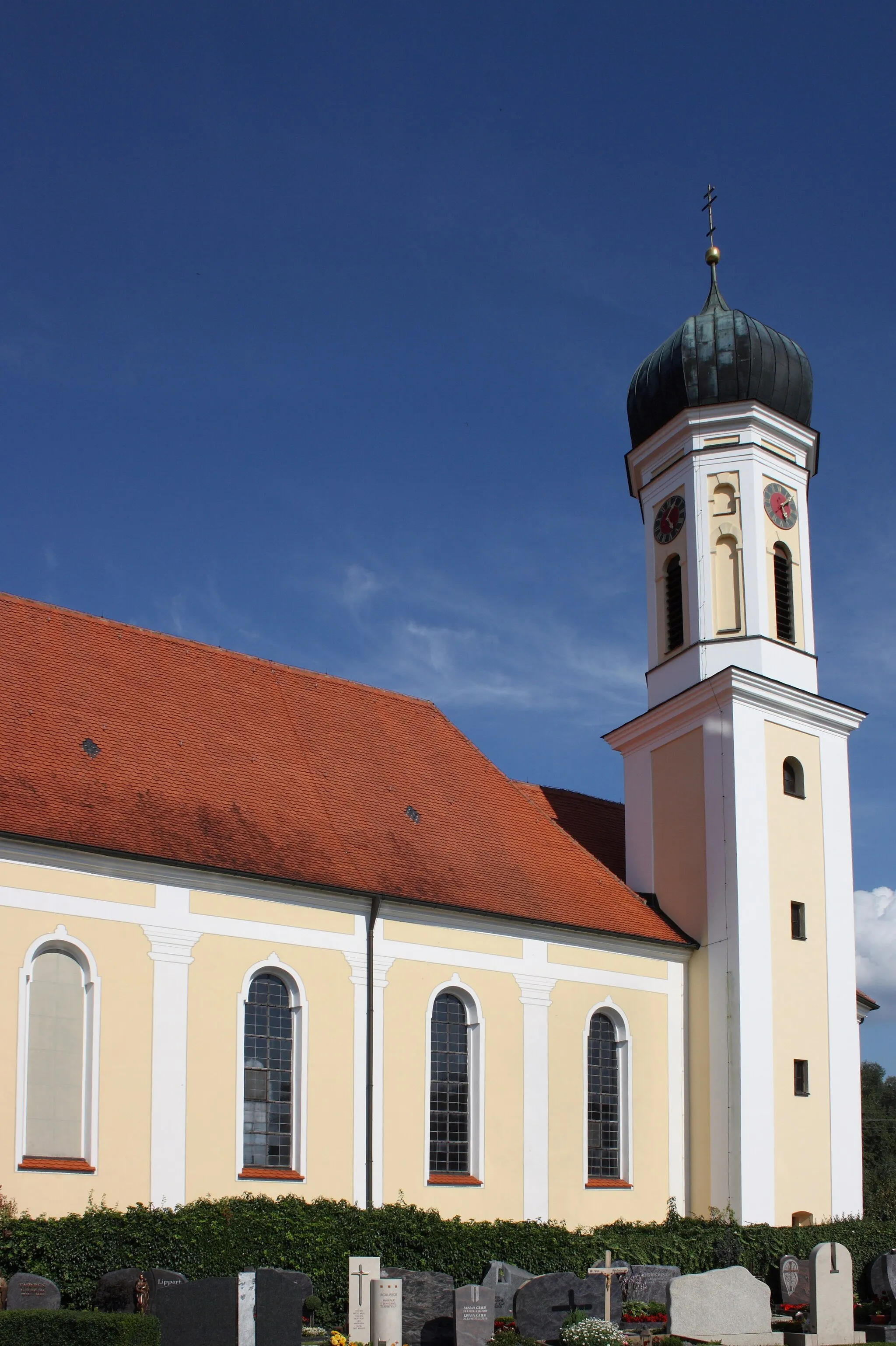 Photo showing: Katholische Pfarrkirche Mariä Himmelfahrt in Donaumünster, einem Ortsteil von Tapfheim im Landkreis Donau-Ries (Bayern)