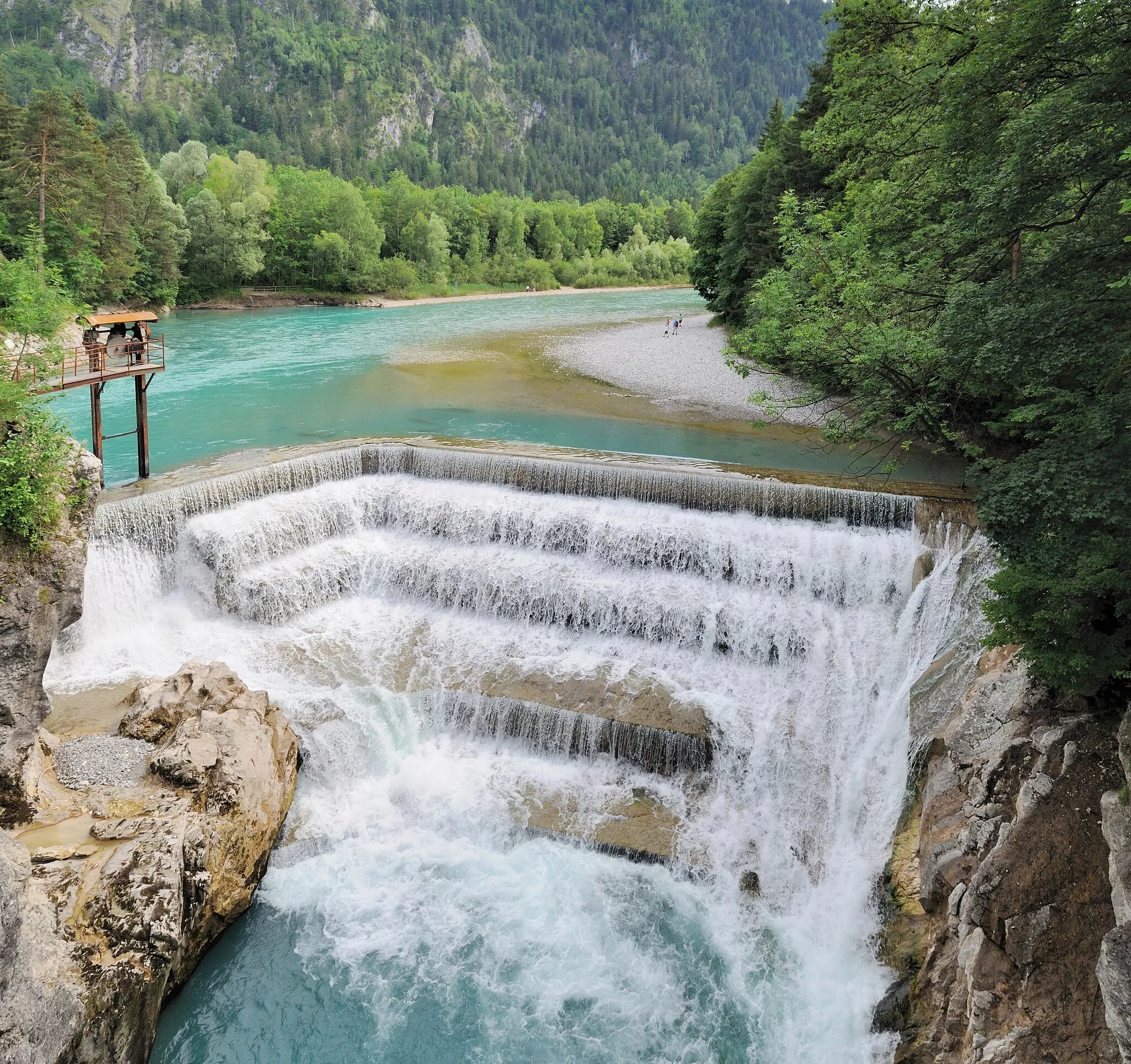 Photo showing: Lech weir Lechfall in Füssen