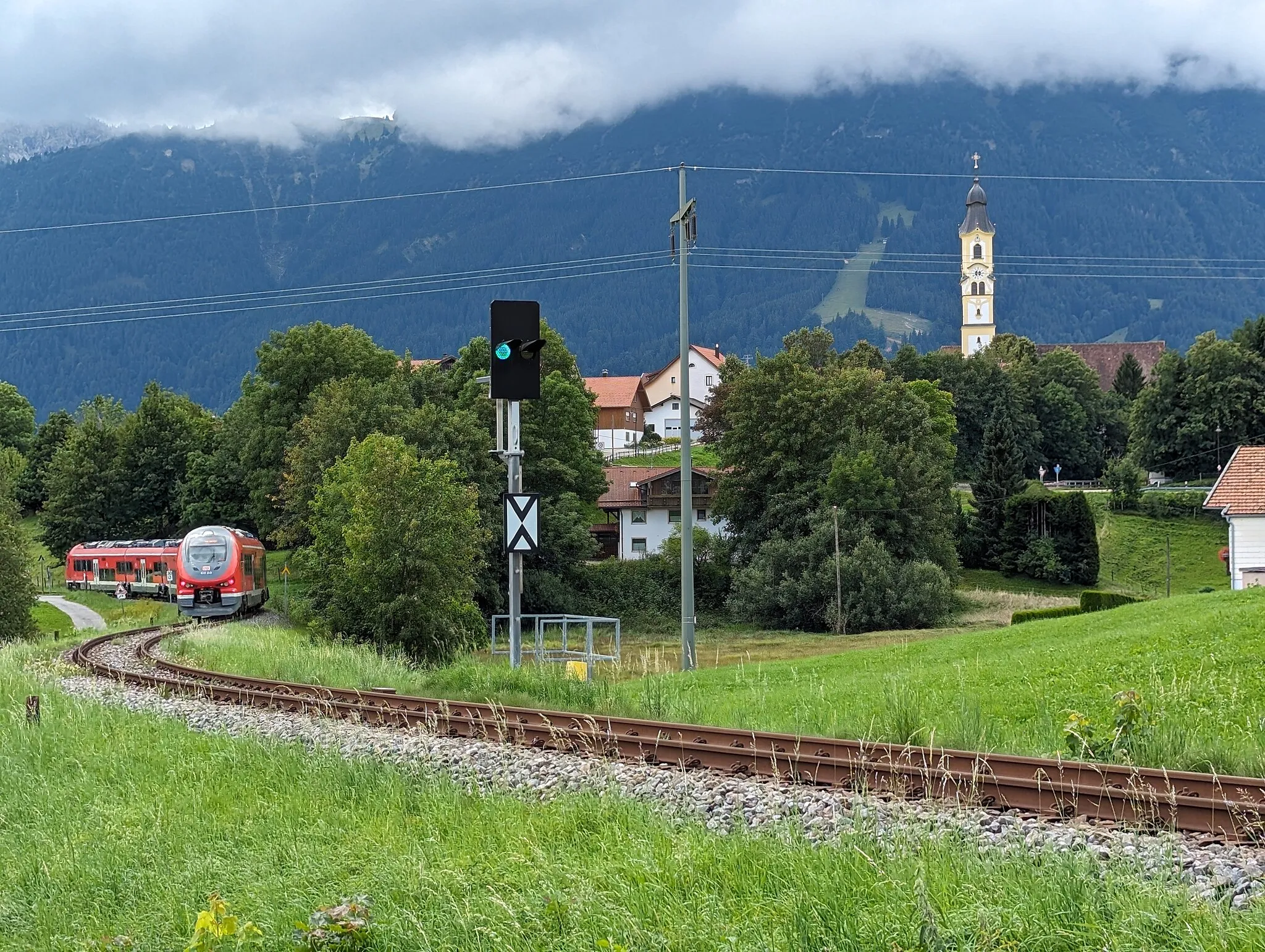 Photo showing: Außerfernbahn Bahnübergang