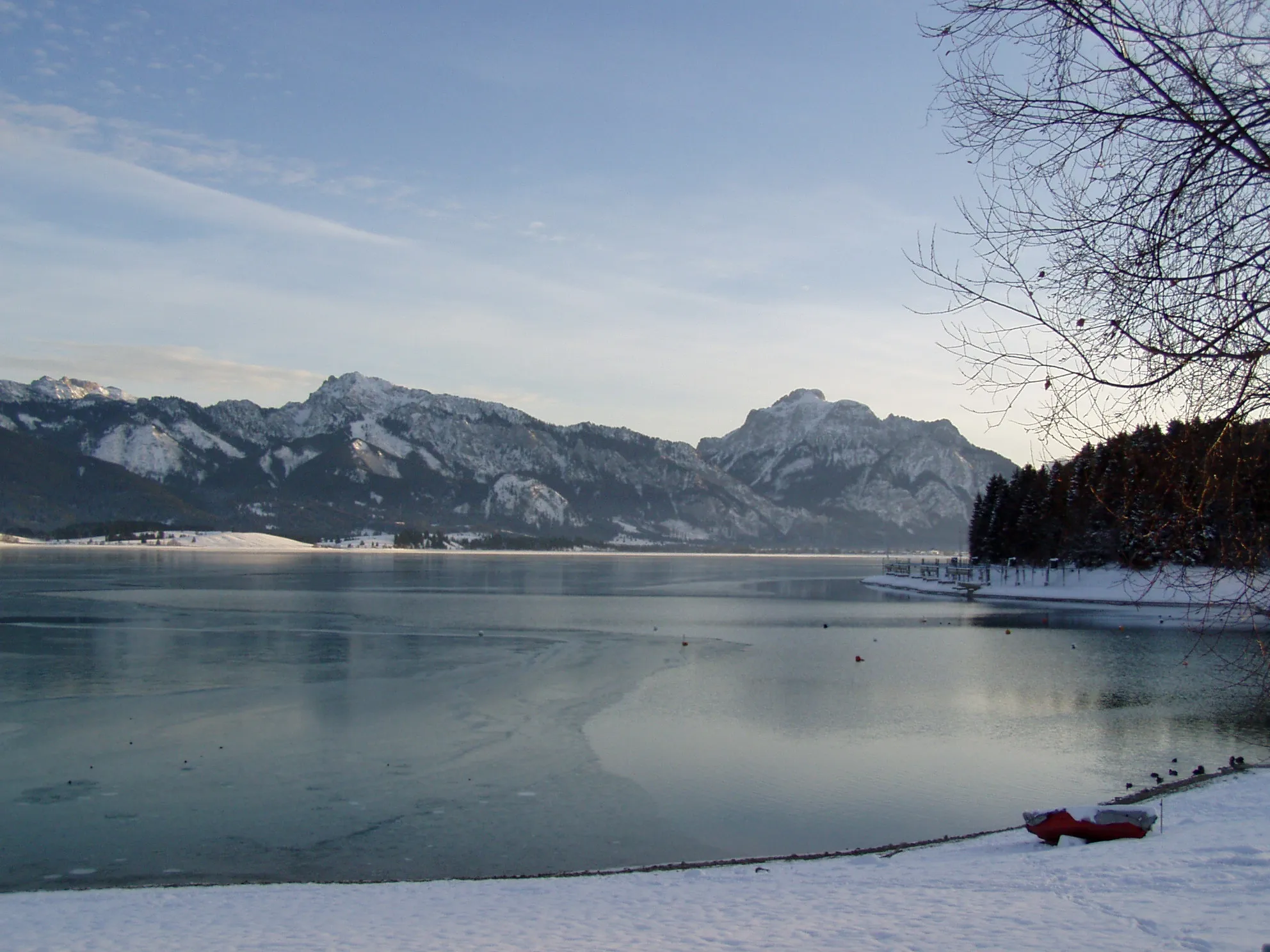 Photo showing: Winter am Forggensee, Ostallgäu