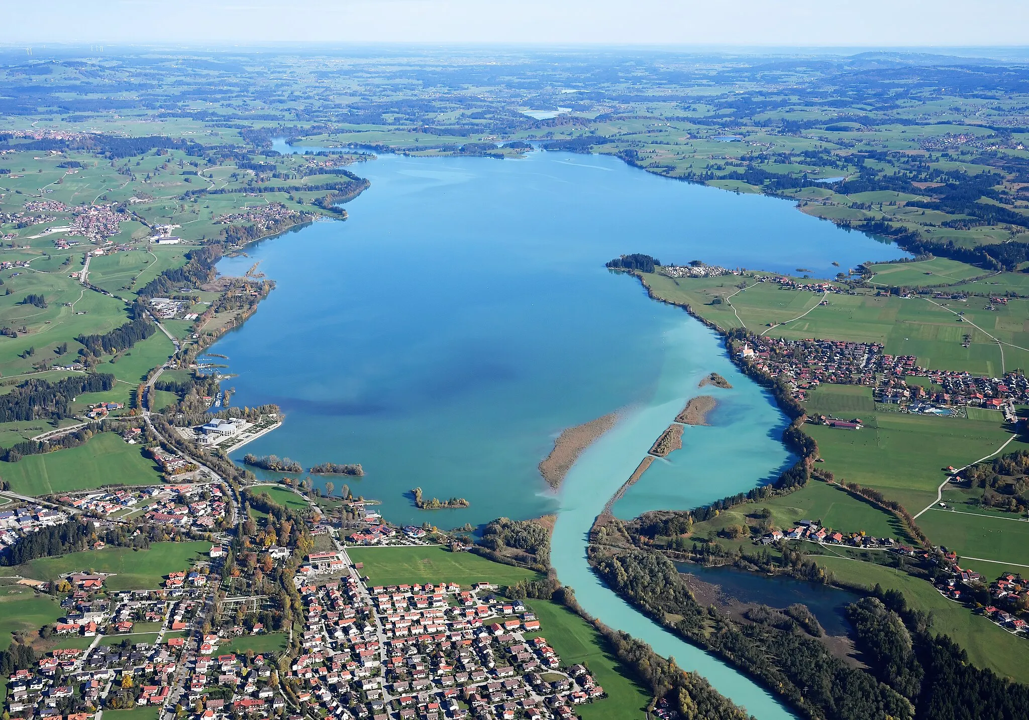 Photo showing: Aerial image of the Forggensee (view from the southwest)