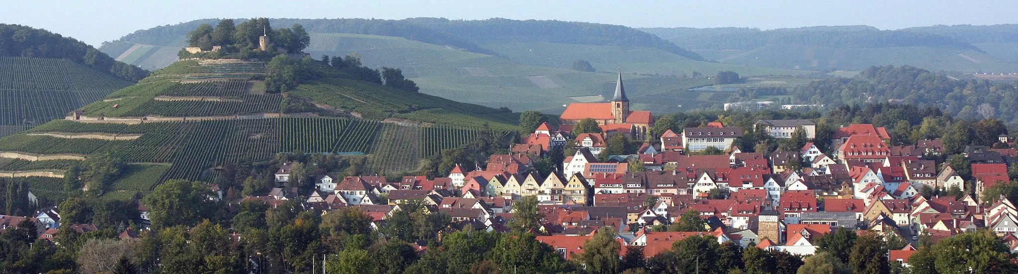 Photo showing: Weinsberger Kernstadt von Süden von erhöhtem Standpunkt