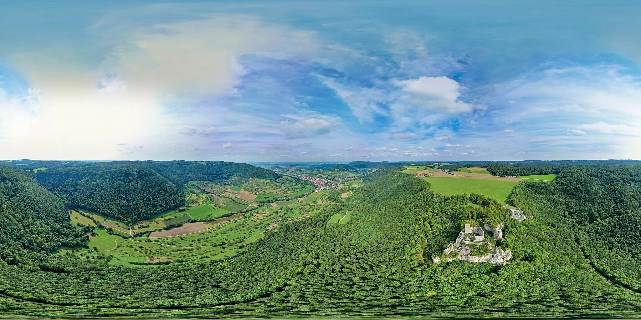 Photo showing: 360° Aufnahme der Burgruine Reußenstein